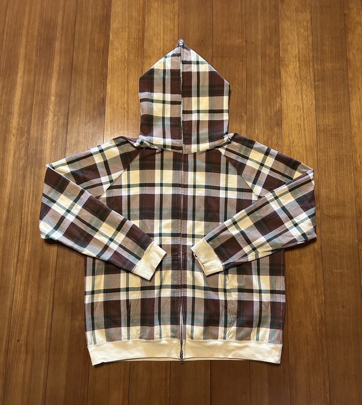 Bape Y2K Bape Brown Plaid Full Zip Hoodie L Size US L / EU 52-54 / 3 - 1 Thumbnail