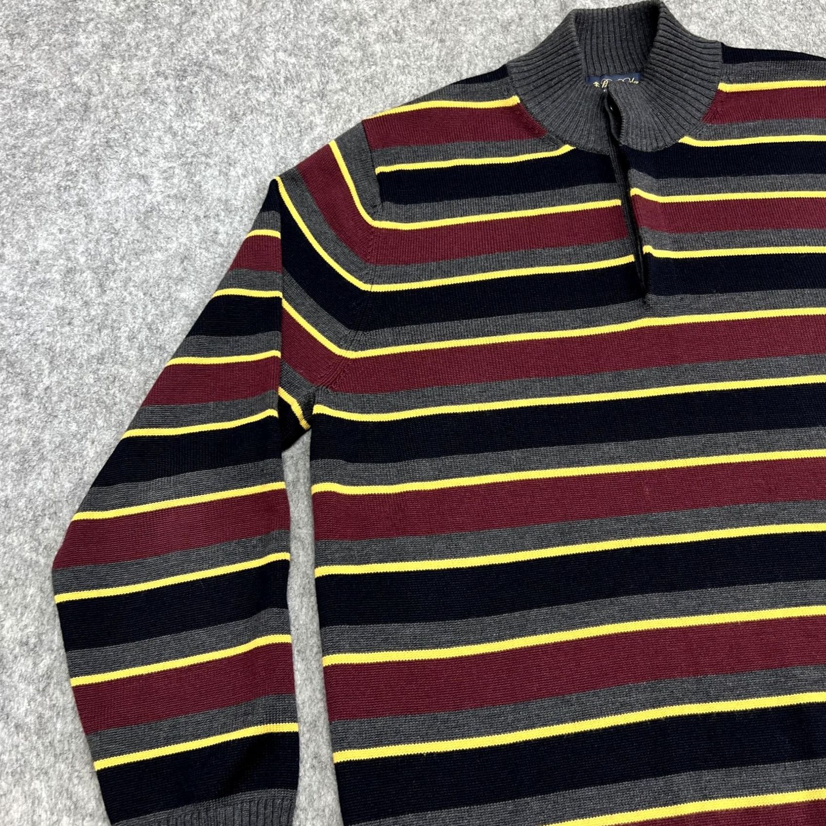 Brooks Brothers Brooks Brothers Sweater Mens XL Striped Mock Neck Henley Wool Size US XL / EU 56 / 4 - 5 Thumbnail