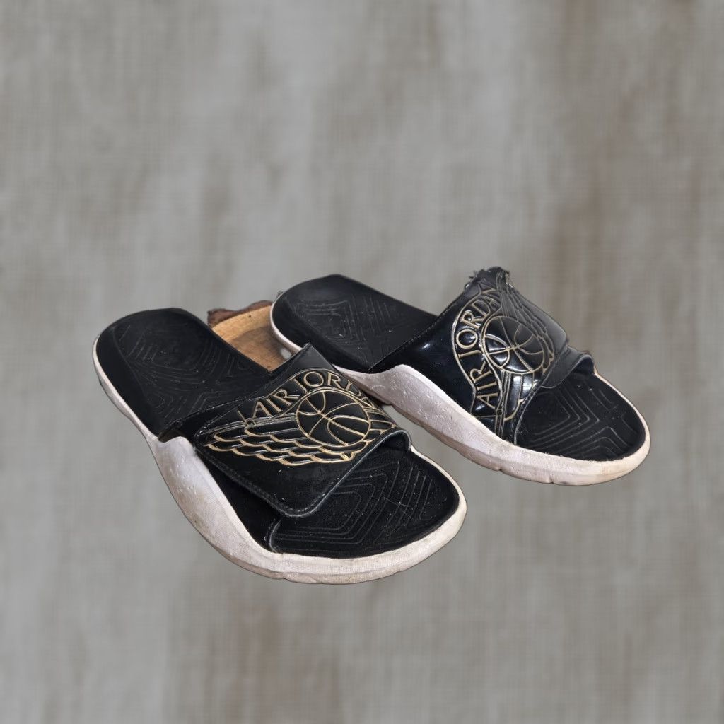 Nike Nike Air Jordan Hydro 7 Slide Black White Gold Men's Athletic Slip-On Shoes Size 8 Size US 8 / EU 41 - 1 Thumbnail