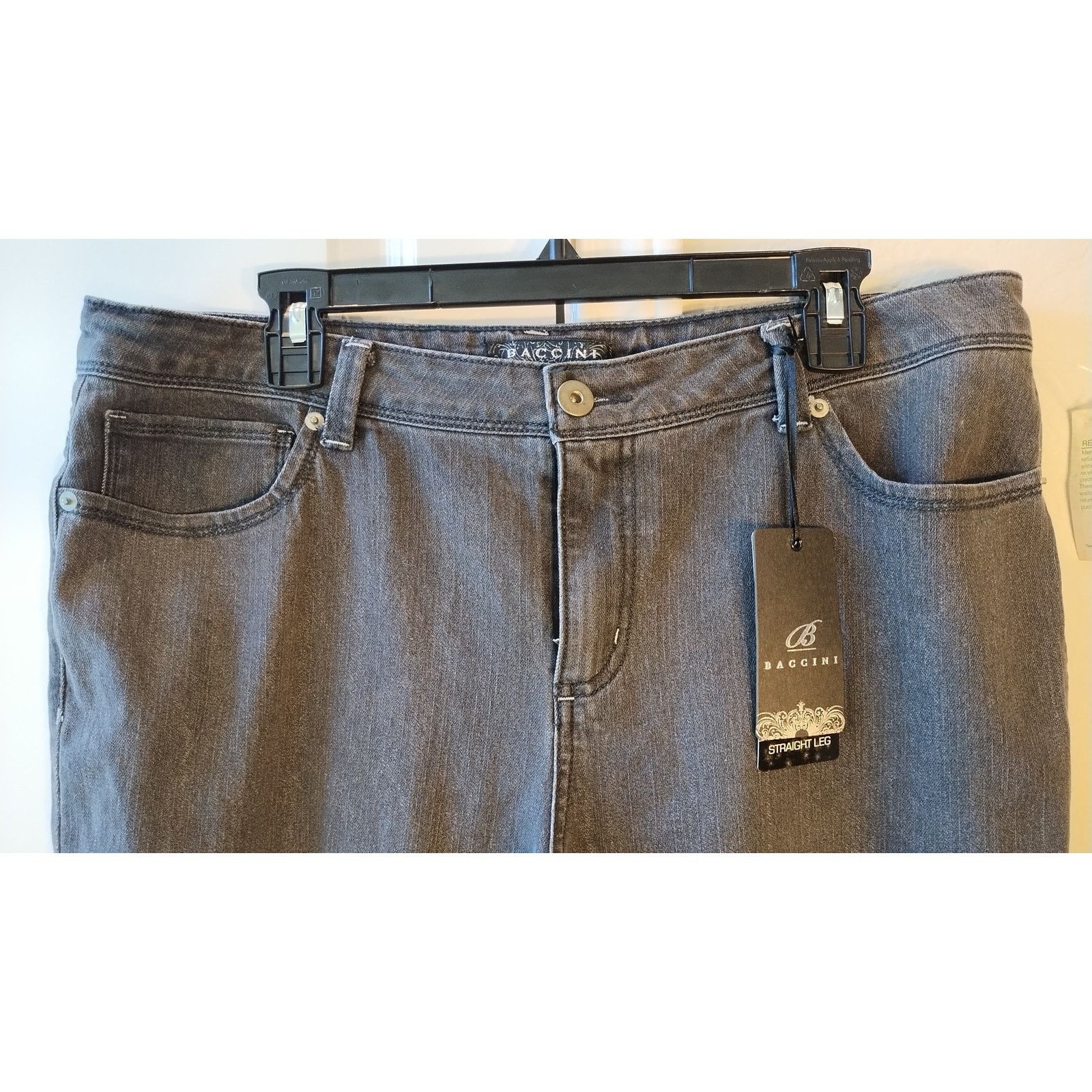 Bacco Bucci Baccini Women Stretch Straight Leg Gray Denim Jeans Size 14 Size 36" / US 14 / IT 50 - 2 Thumbnail