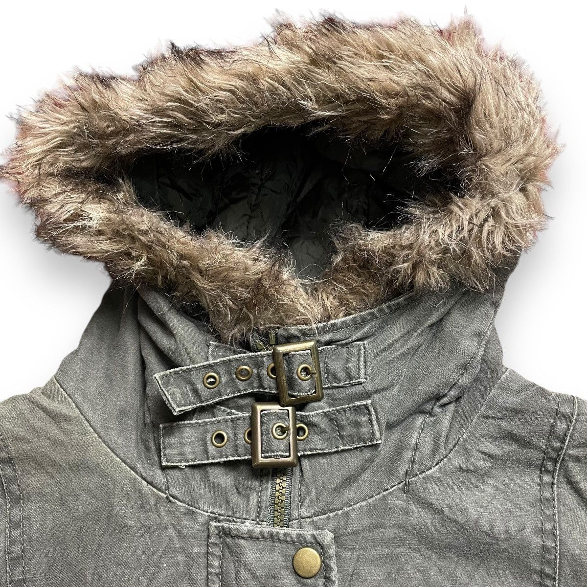 14th Addiction × Japanese Brand × Le Grande Bleu (L.G.B.) 🇯🇵 CRAZY ANGEL MULTIPOCKET BONDAGE FUR HOODIE JACKET Size US XL / EU 56 / 4 - 12 Thumbnail