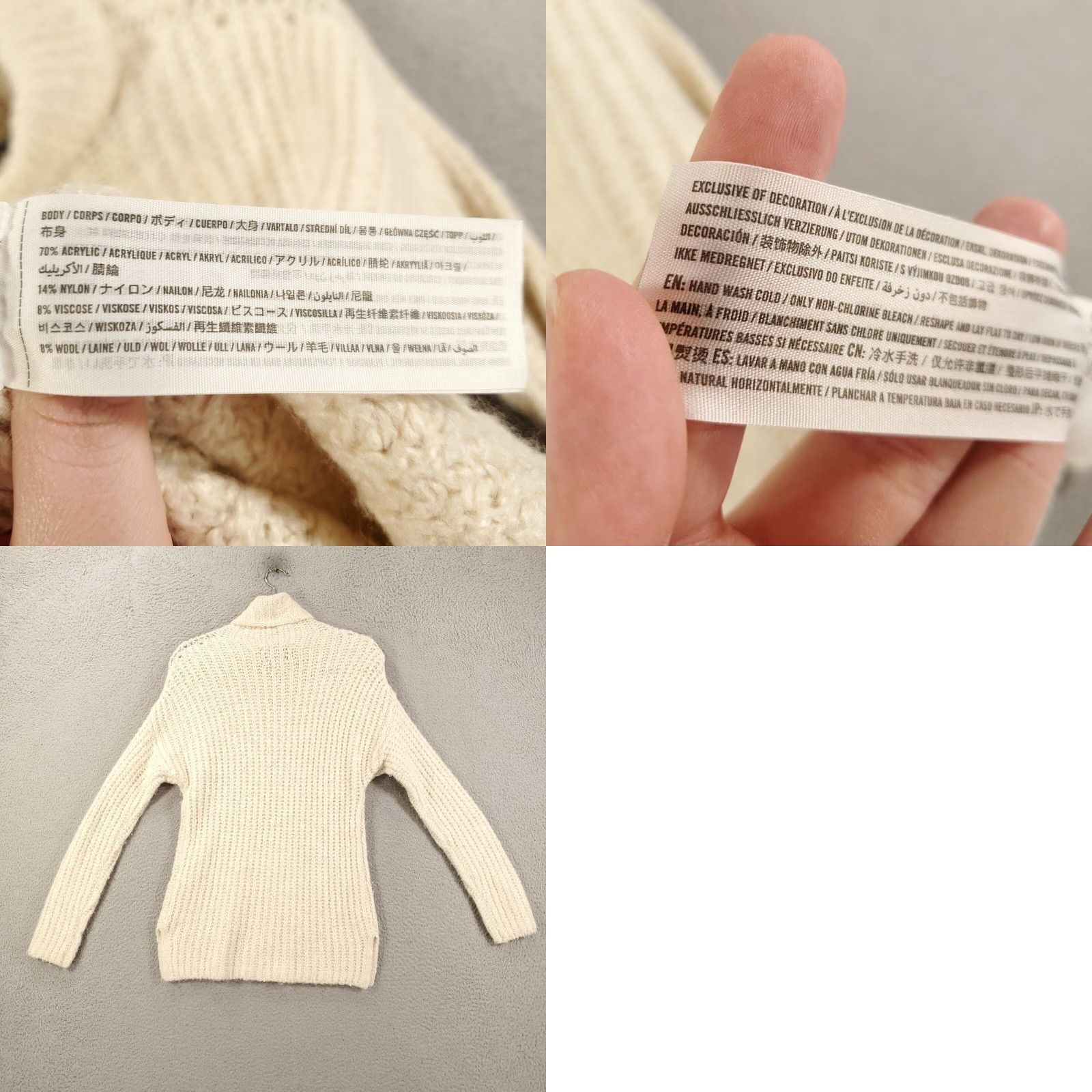 Abercrombie & Fitch Abercrombie & Fitch Sweater Womens XS Wool Blend Cream Long Sleeve Turtleneck Size XS / US 0-2 / IT 36-38 - 8 Thumbnail