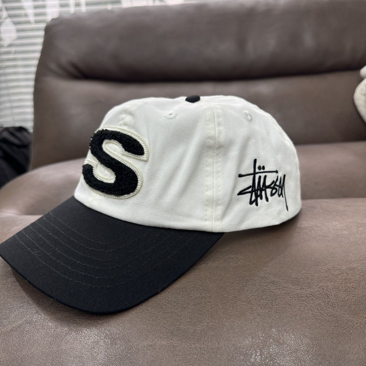 Stussy × Travis Scott Stussy Chenille S Low Pro Cap Brown | Grailed