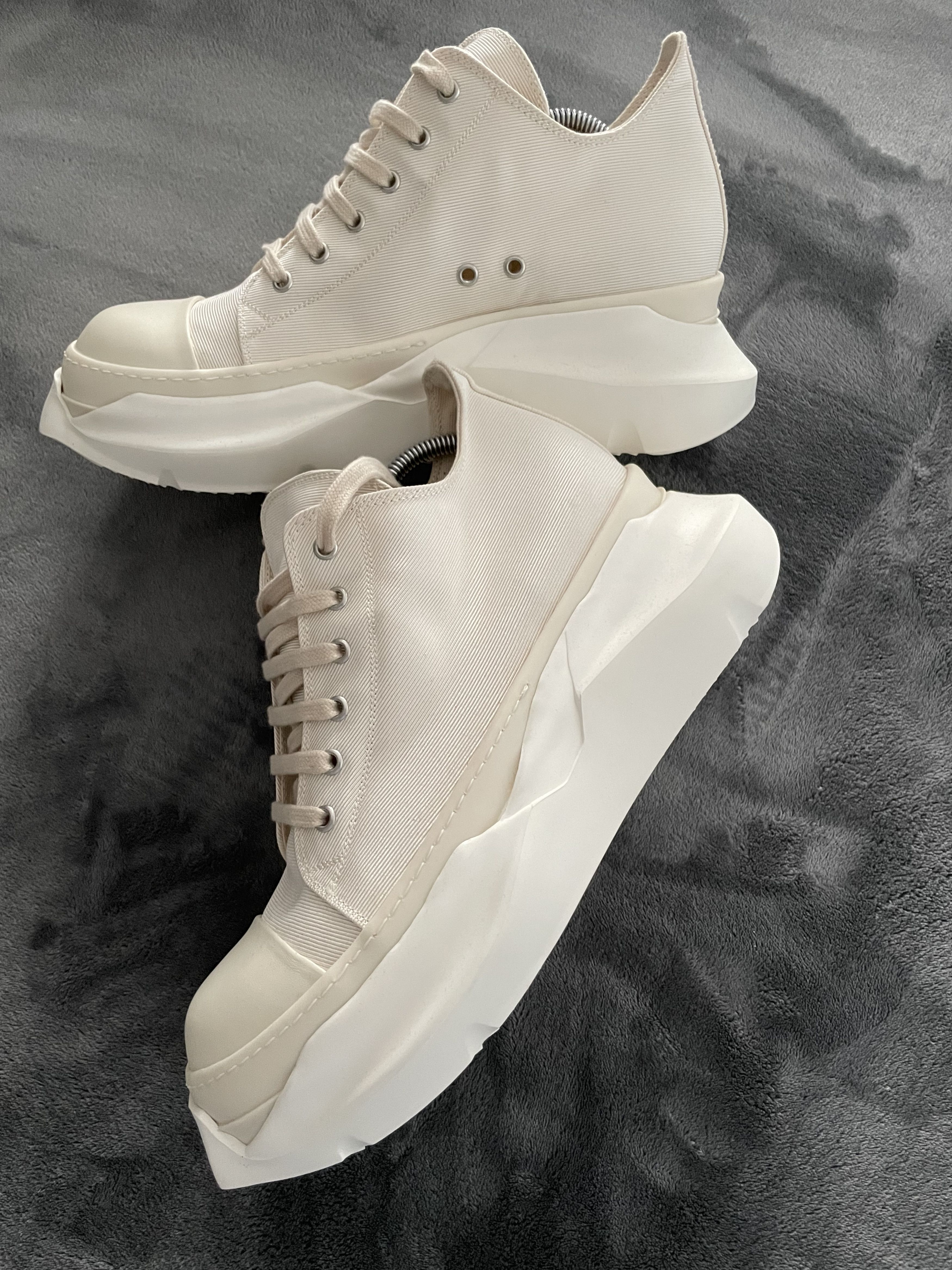 image of Rick Owens Abstract Ramones Cream Shoes, Men's (Size 11)