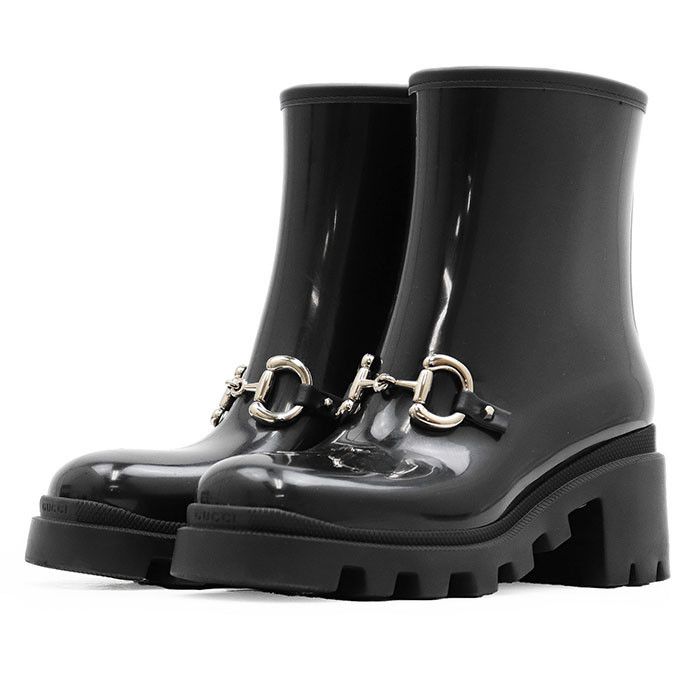Gucci Gucci Gucci Horsebit Snake Sole Rain Boots Rubber Boots Plastic Shoes 670407 JCCP0 1000 DUTY FREE for USA Size ONE SIZE - 1 Thumbnail
