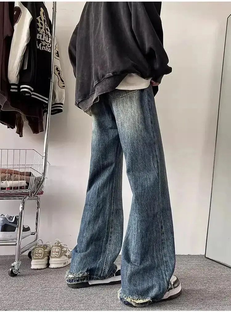 Japanese Brand Retro straight leg casual distressed jeans Size US 32 / EU 48 - 5 Thumbnail