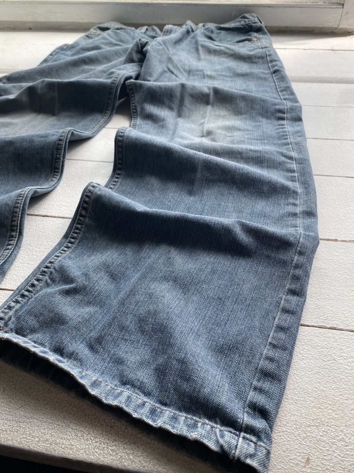Vintage × Wrangler 🔥BAGGY RELAXED WRANGLER WIDE LEG JEANS 38x32 RARE VNTG MENS Size US 38 / EU 54 - 3 Thumbnail