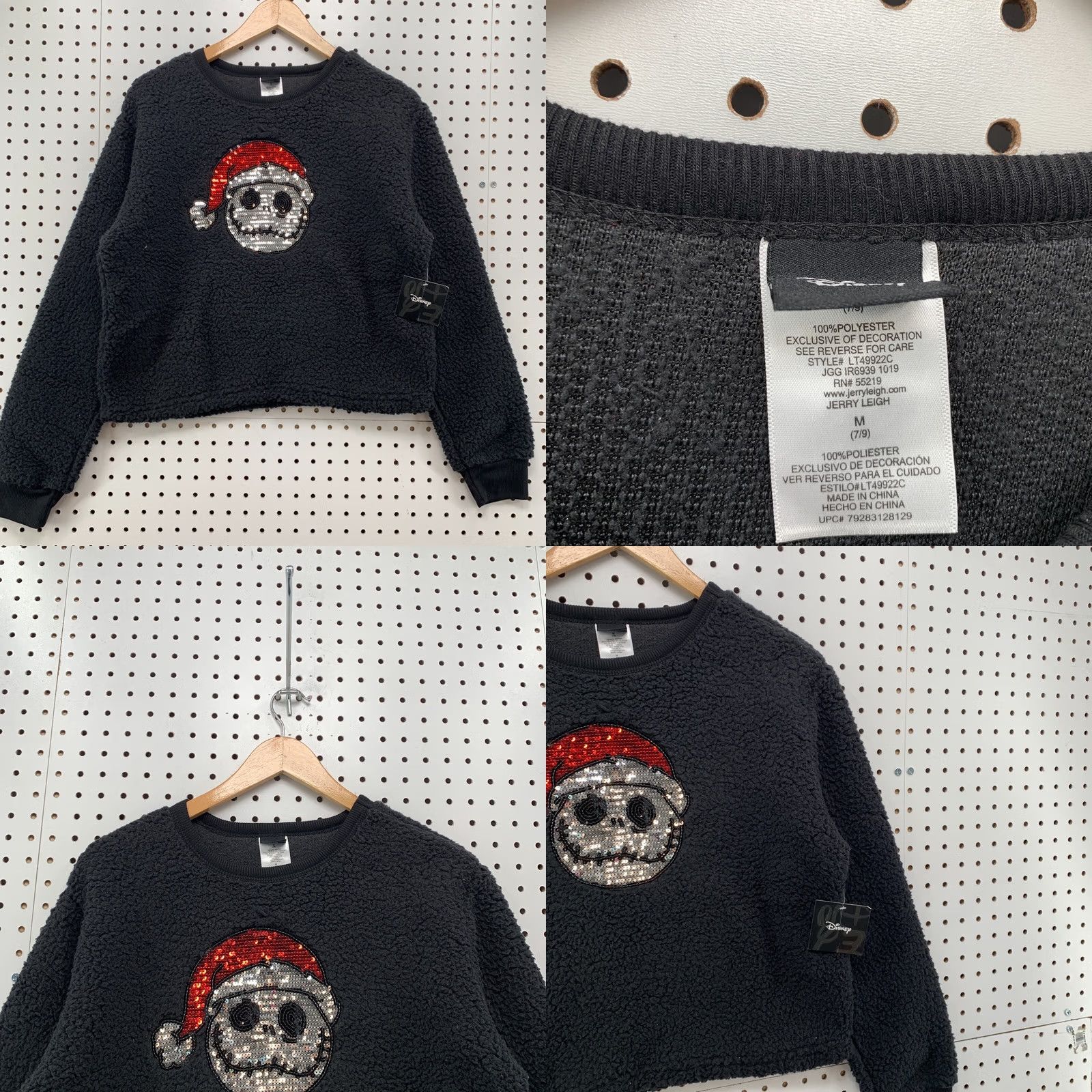 Disney Disney Nightmare Before Christmas Fleece Sherpa Sweater Womens Medium 21x22 Black Crew Neck Pullover Christmas Toys & Games Disney Princesses Womens Size M / US 6-8 / IT 42-44 - 8 Thumbnail