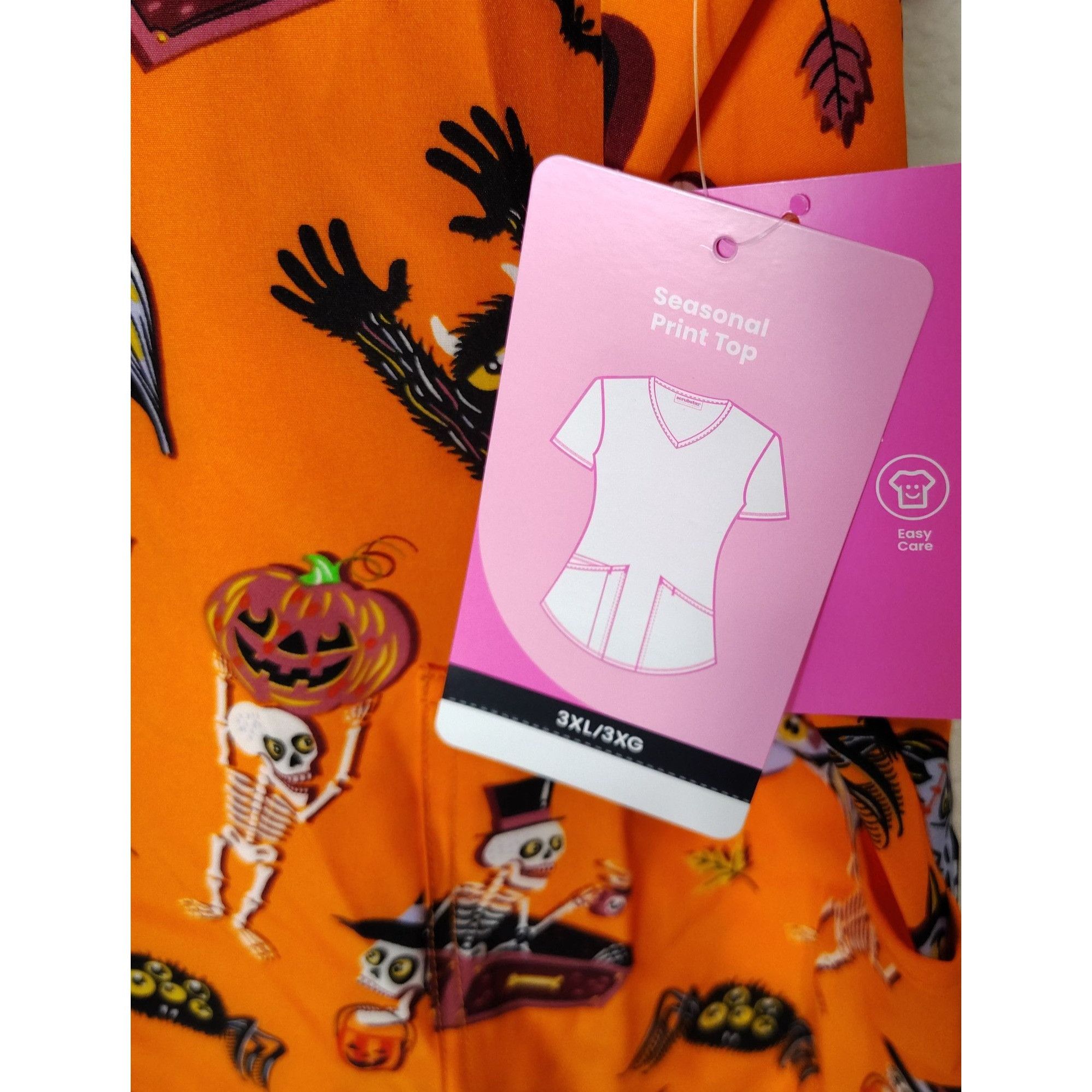 Other Scrubstar Womens 3XL Fright Friends Halloween Print Theme V Size 3XL / US 20-22 - 6 Thumbnail