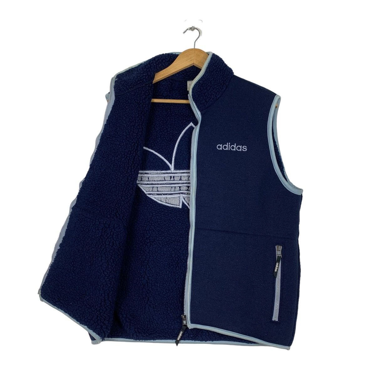 Adidas 90's ADIDAS Embroidery Logo Deep Pile Fleece Vest #1156-C53 Size US L / EU 52-54 / 3 - 9 Thumbnail