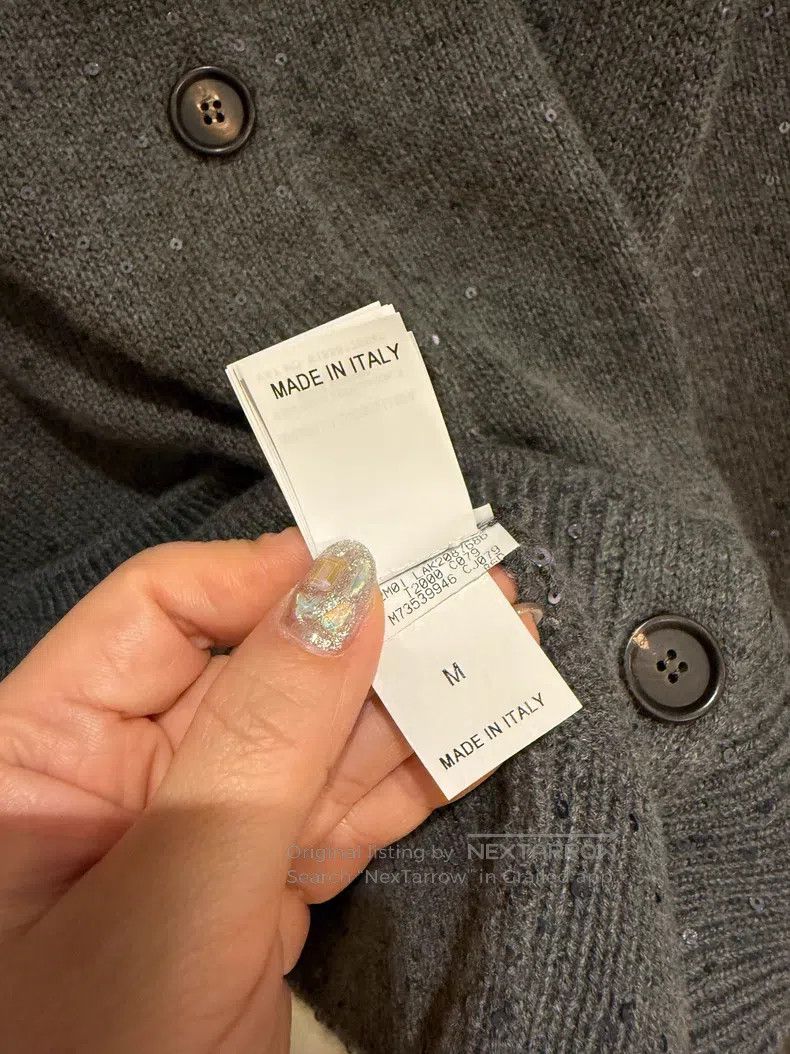 Brunello Cucinelli Brunello Cucinelli Long-sleeved cashmere silk cardigan wit Size M / US 6-8 / IT 42-44 - 2 Thumbnail