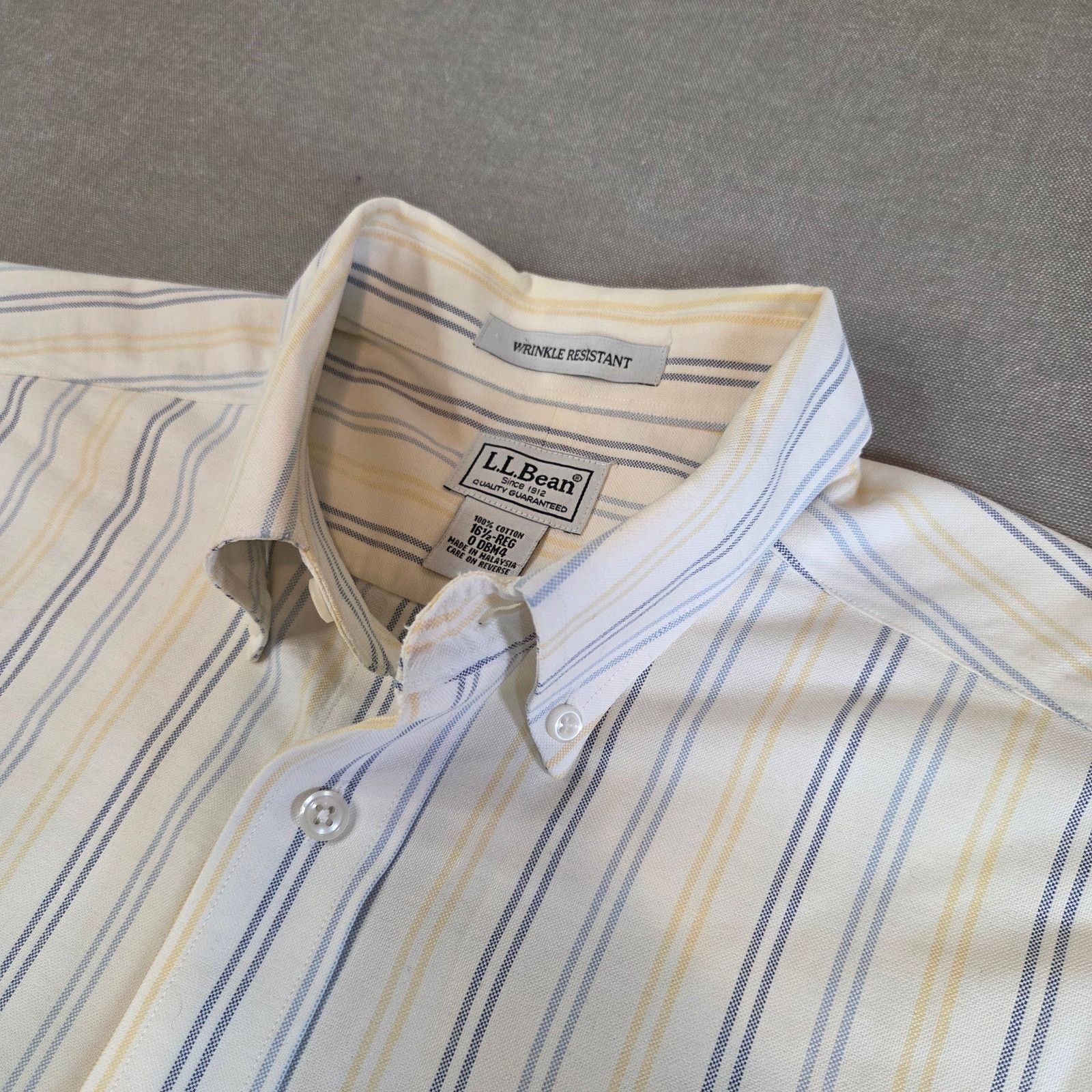 L.L. Bean LL Bean Wrinkle Free Striped Short Sleeve Shirt 16.5 Size US L / EU 52-54 / 3 - 5 Thumbnail