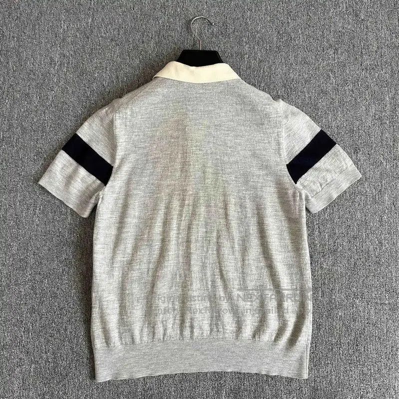Dior Dior Gray Wool Short-Sleeve Polo Shirt . Size US L / EU 52-54 / 3 - 3 Thumbnail