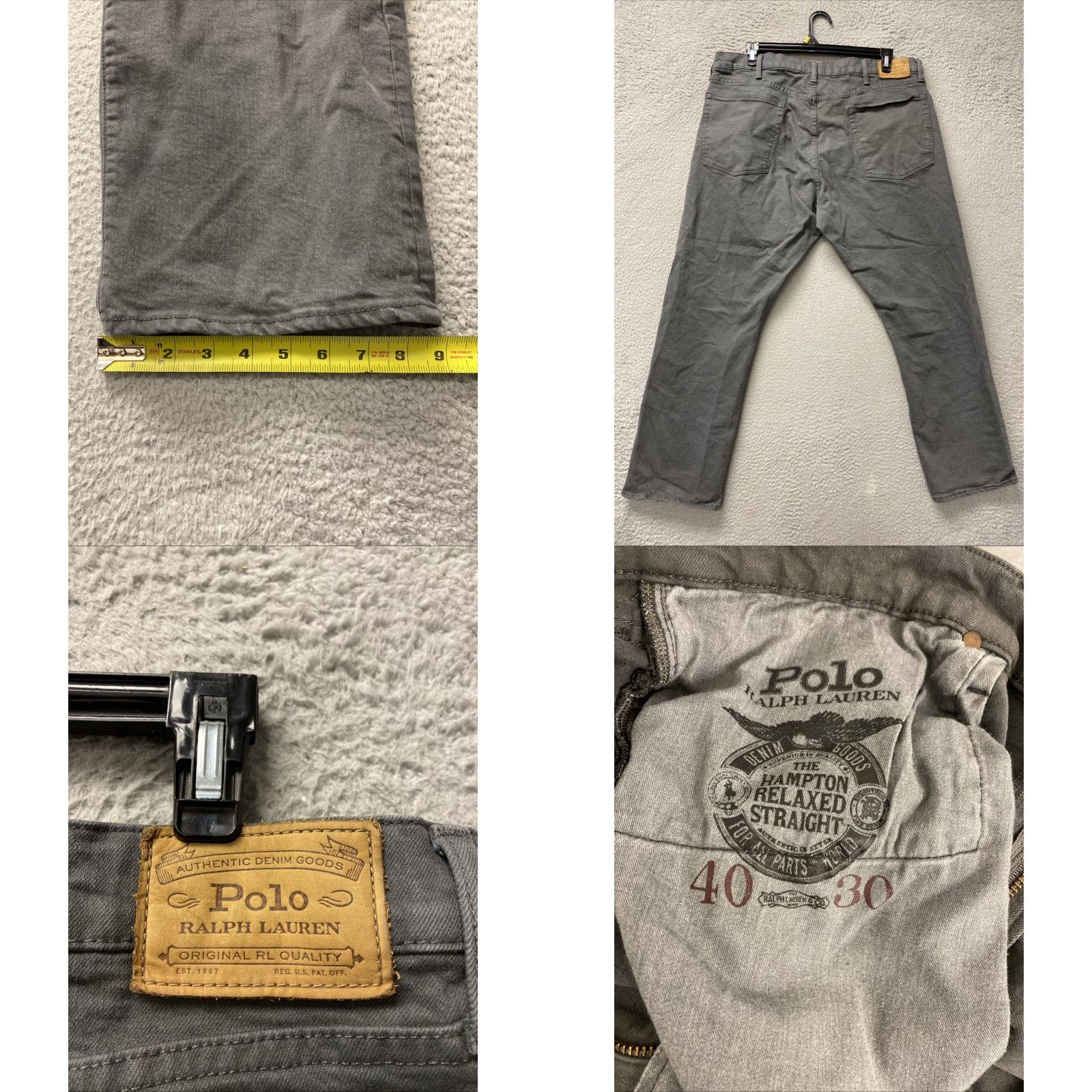 Polo Ralph Lauren VINTAGE Polo Ralph Lauren Jeans Men’s Slim Fit 40x30 Gray Denim 90s Hip Hop Casual Size 27" / US 4 / IT 40 - 8 Thumbnail