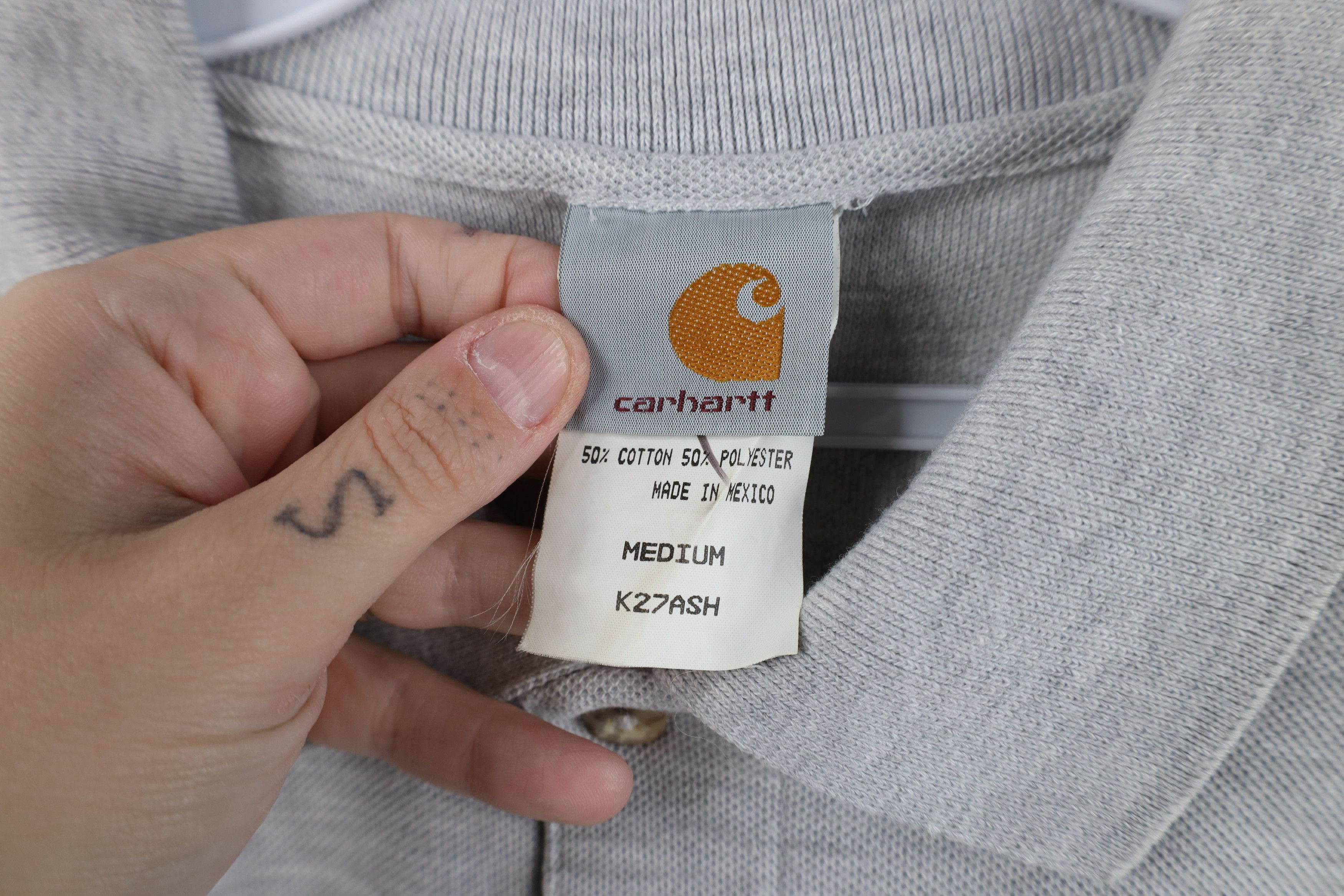Carhartt Vintage 90s Carhartt Out Short Sleeve Pocket Polo Shirt Gray Size US M / EU 48-50 / 2 - 7 Thumbnail