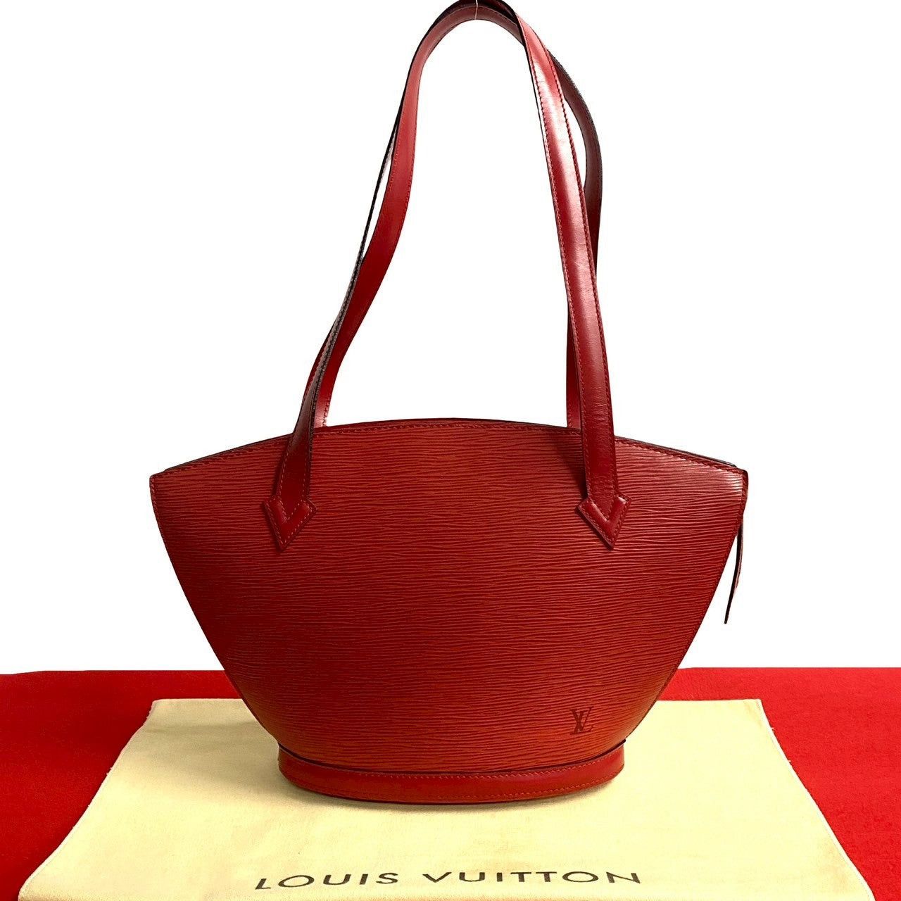 Louis Vuitton Tote Bag Red Leather, Men's
