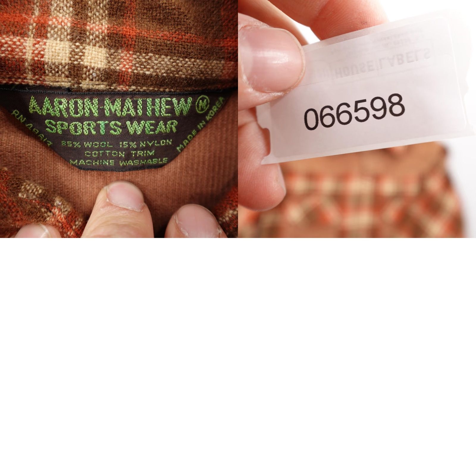 Vintage VINTAGE Aaron Mathew Shirt Mens Medium Brown Wool Blend Corduroy Western 80s Plaid Button-Up Cowboy Mens Size US M / EU 48-50 / 2 - 8 Thumbnail