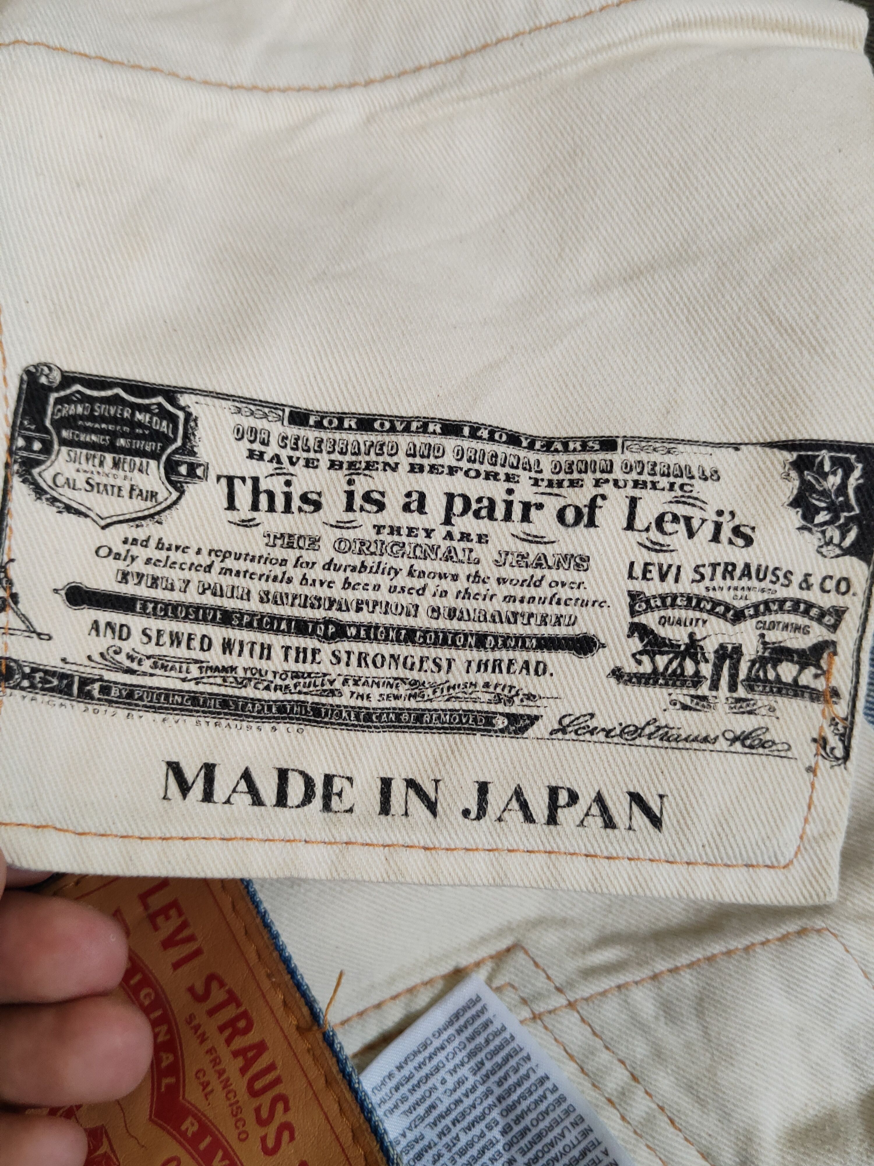 Japanese Brand Levi's Blue Faded Distressed Ripped Skinny Jeans #S1832 Size US 33 - 21 Thumbnail