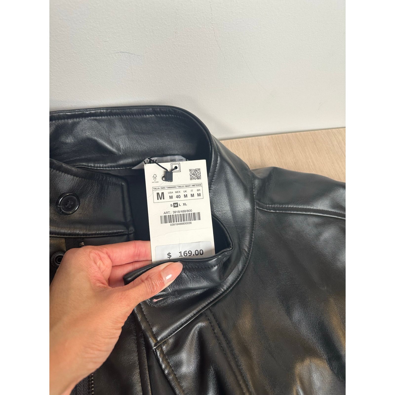 Zara Zara Black Long Leather Jacket - Size M - New Size M / US 6-8 / IT 42-44 - 8 Thumbnail