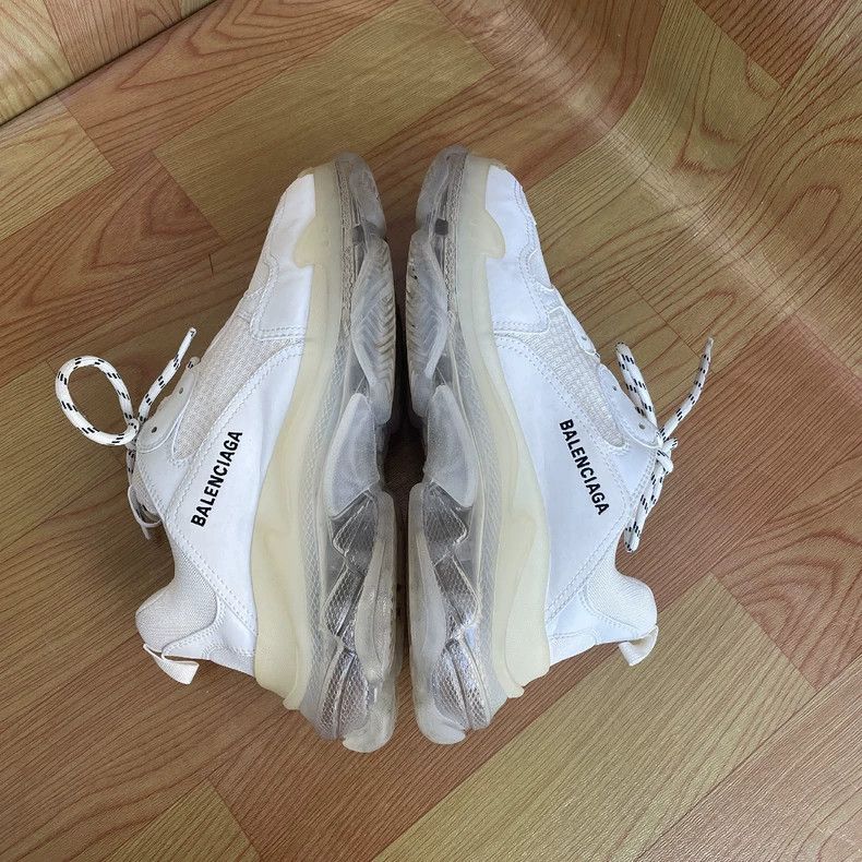 Balenciaga Balenciaga Triple S White Crystal-soled Dad Shoes 2502-Next Size US 7 / EU 40 - 2 Thumbnail