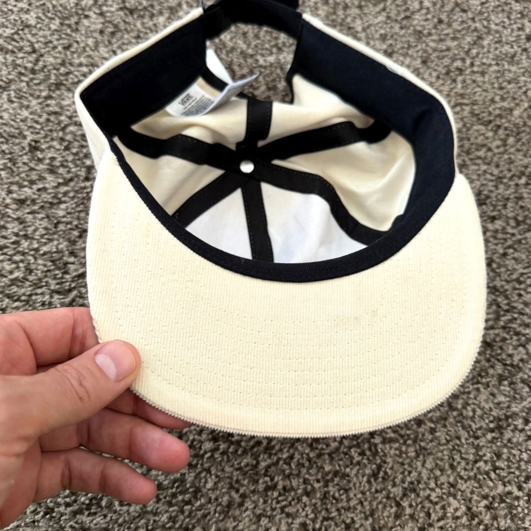 Vans VANS Pest Control White Adjustable Baseball Cap Funny Graphic Hat Corduroy Hat Men Casual Adjustable Cap White Men Cap Size ONE SIZE - 7 Thumbnail