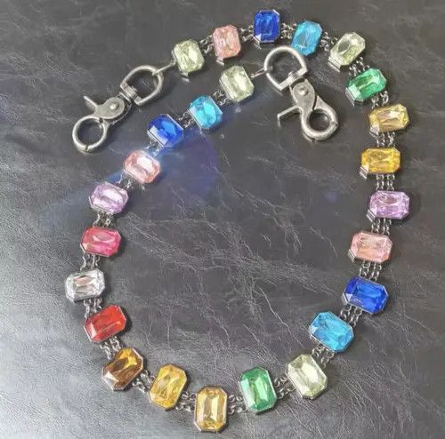 Other 898Colorful Gemstone Chained Belt Size ONE SIZE - 3 Thumbnail