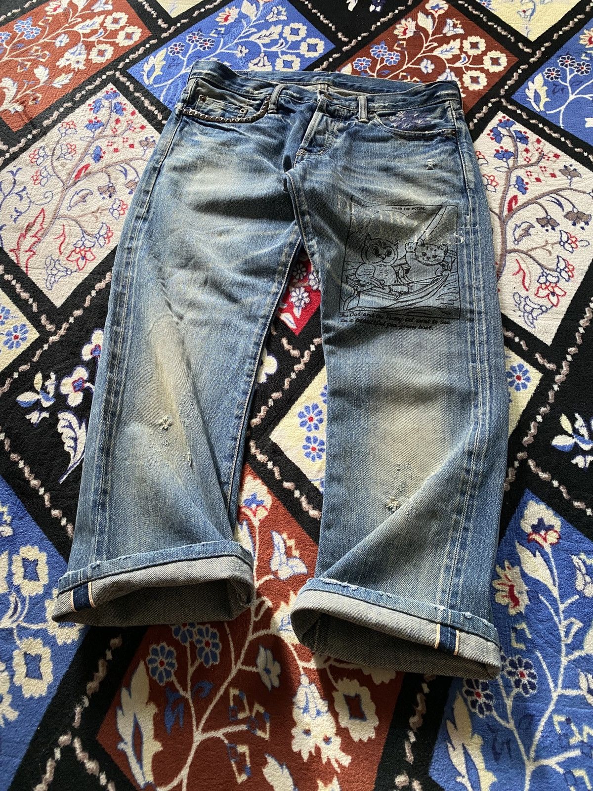 Hysteric Glamour Hysteric Glamour Destroy All Monsters Selvedge Distressed Size US 32 / EU 48 - 4 Thumbnail
