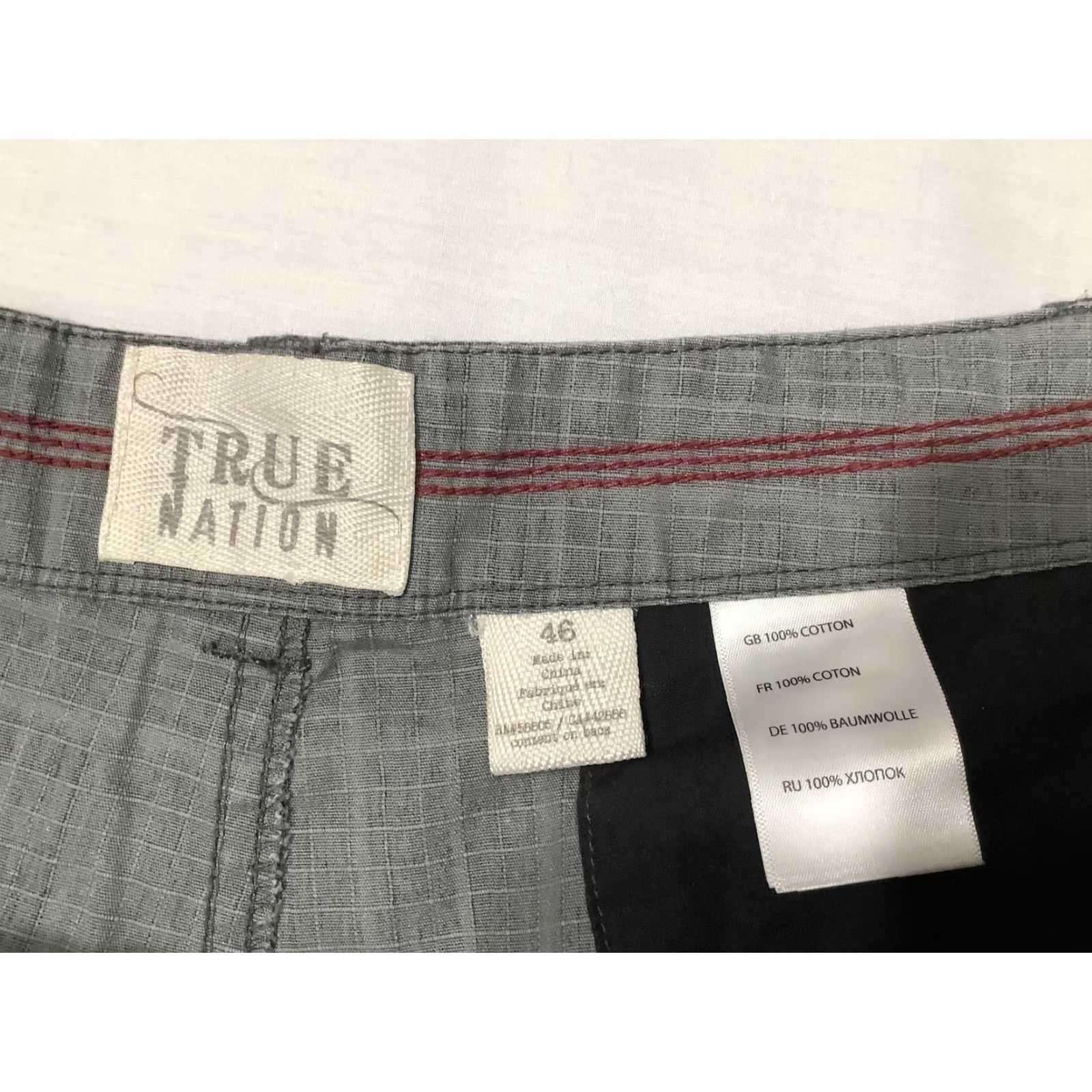 Vintage True Nation Cargo Shorts Mens 46 Gray Plaid Cotton Lightweight Pockets Casual Size US 30 / EU 46 - 5 Thumbnail