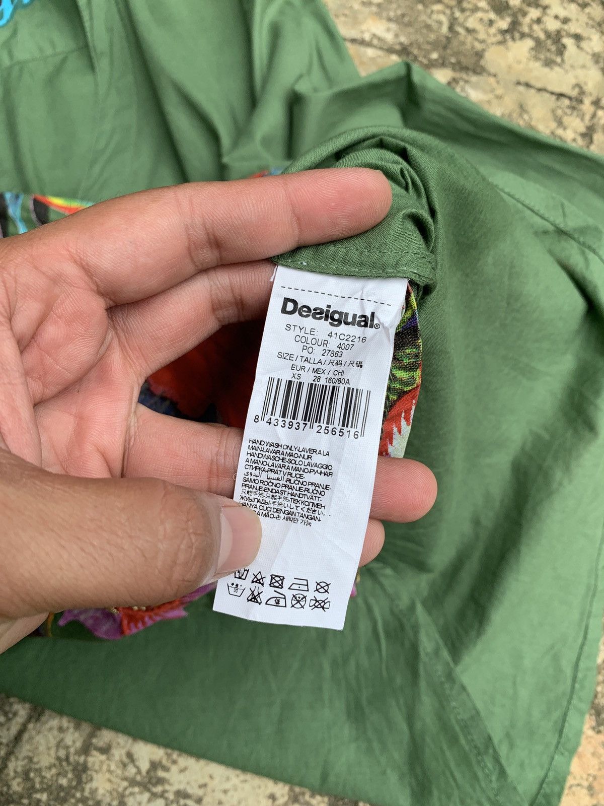 Desigual Desigual Spain Floral Graphic Green Army Shirt Size S / US 4 / IT 40 - 9 Thumbnail