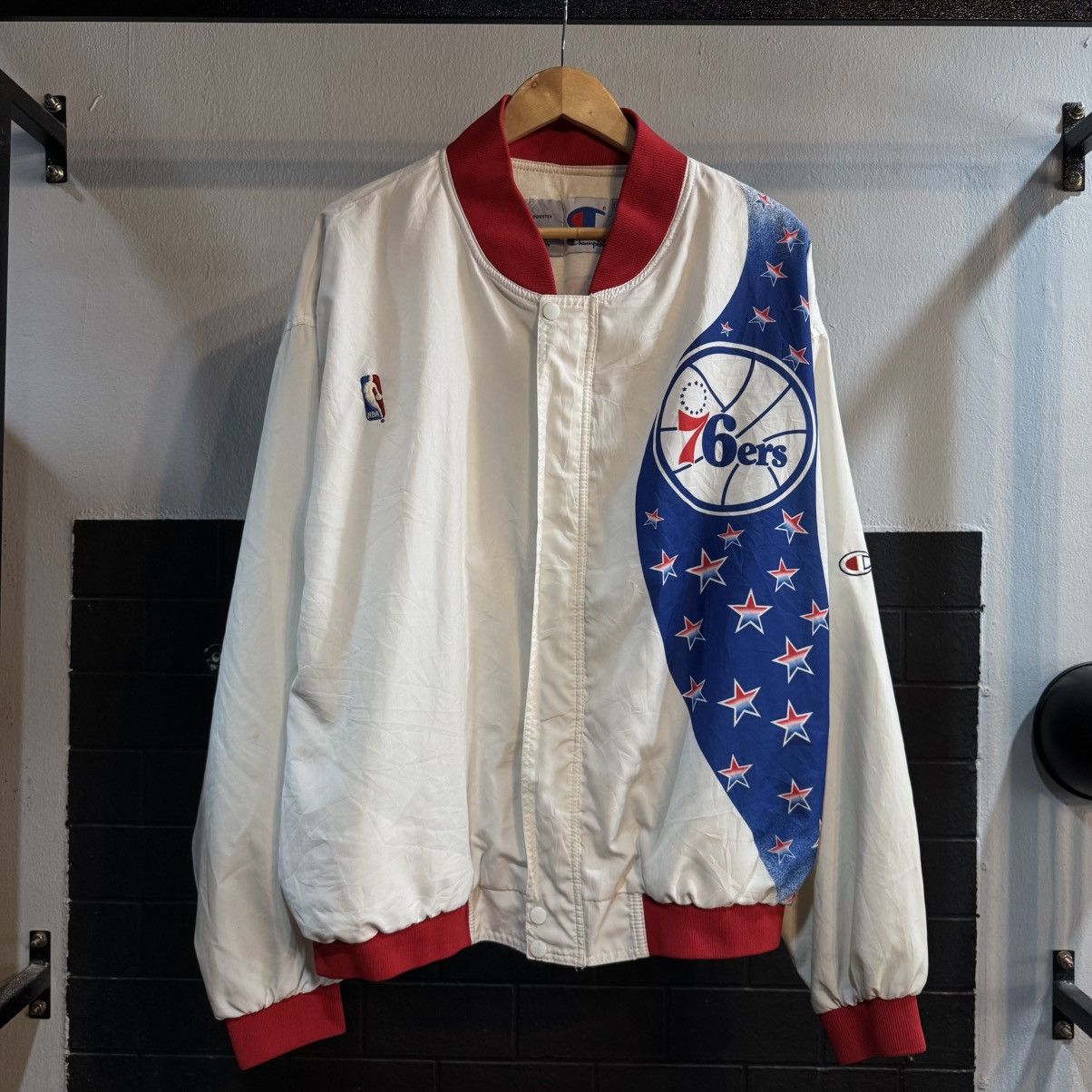 Champion × NBA × Vintage Vintage Champion Philadelphia 76ers NBA Warm Up Jackets Size US XL / EU 56 / 4 - 2 Thumbnail