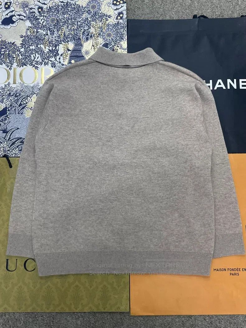 Brunello Cucinelli Brunello Cucinelli Oatmeal Color Lapel Cashmere Knit Sweat Size S / US 4 / IT 40 - 2 Thumbnail
