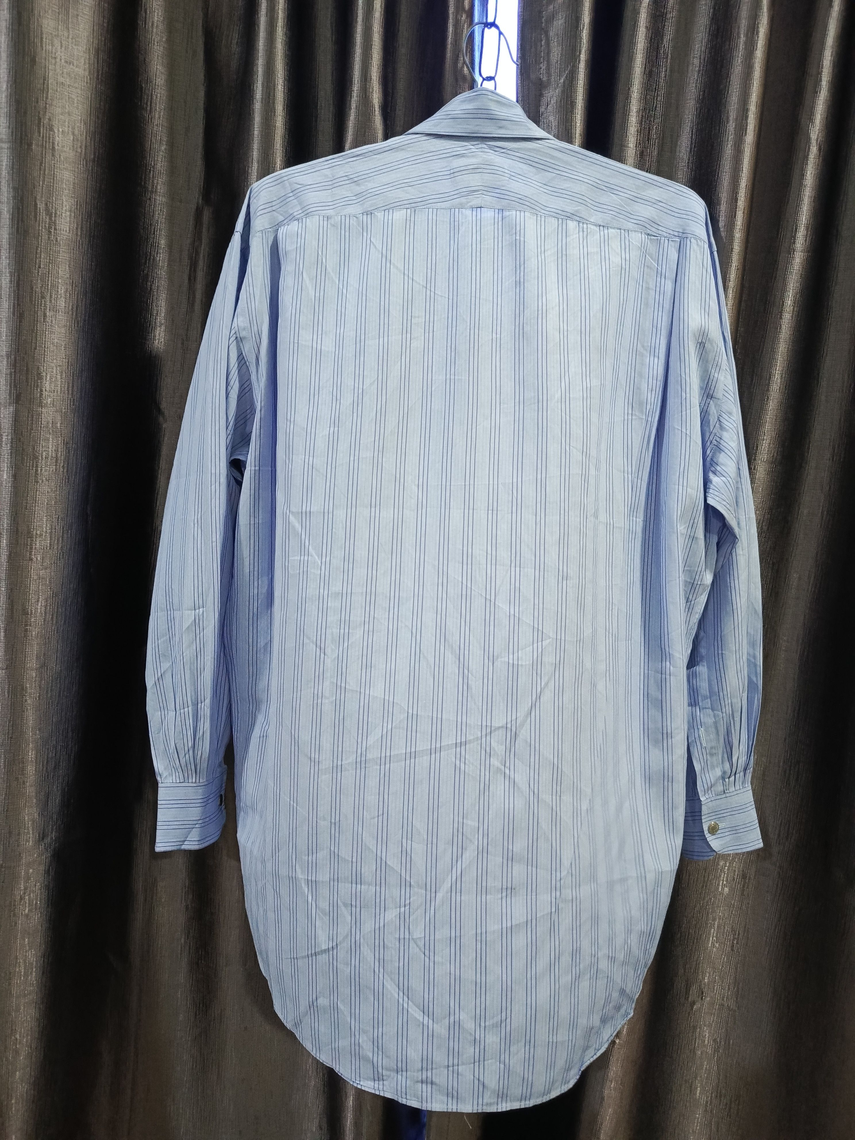 Hermes Hermès Men's Light Blue Vertical Striped Long Sleeve Dres Size US XL / EU 56 / 4 - 3 Thumbnail