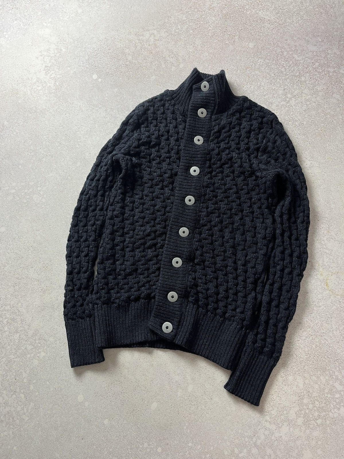 S.N.S. Herning DDP SNS HERNING Blue VIRGIN WOOL Stark Cardigan Sweater Size US S / EU 44-46 / 1 - 1 Thumbnail