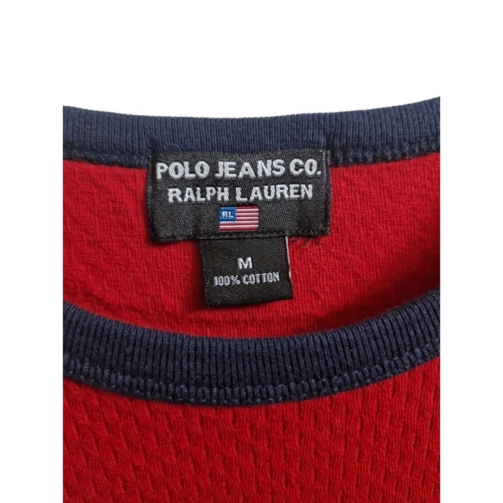 Polo Ralph Lauren Polo Jeans Co. Ralph Lauren Red T-Shirt Men's M Navy Trim Size US M / EU 48-50 / 2 - 2 Thumbnail