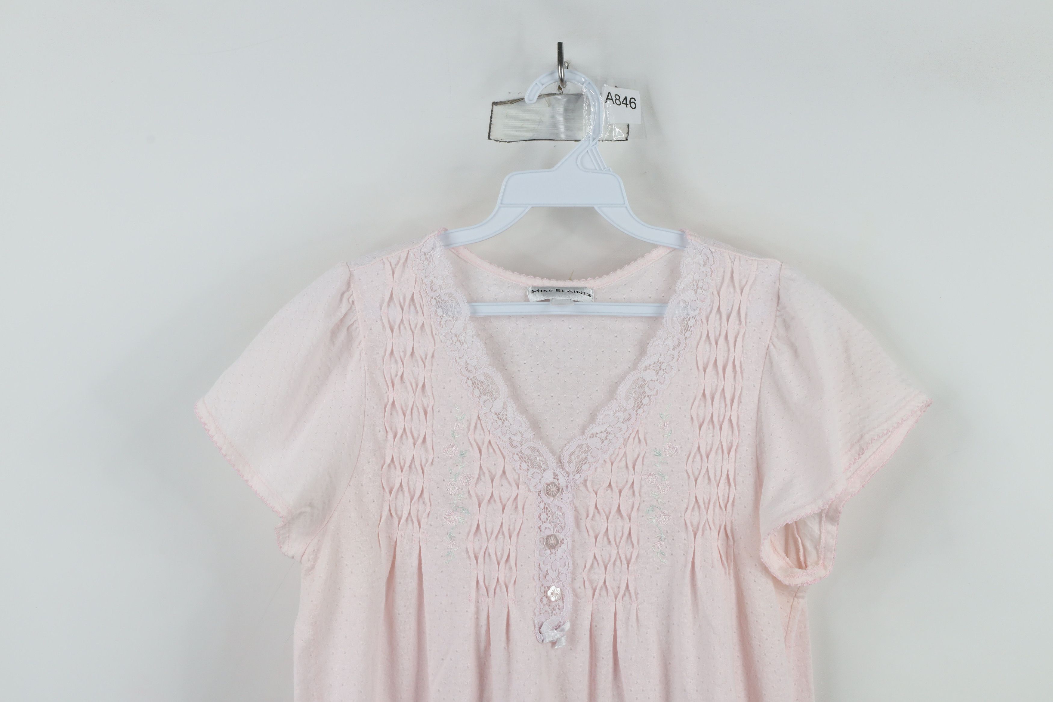Vintage Vintage 90s Miss Elaine Lace Knit Ruffled Night Gown Shirt Size S / US 4 / IT 40 - 2 Thumbnail