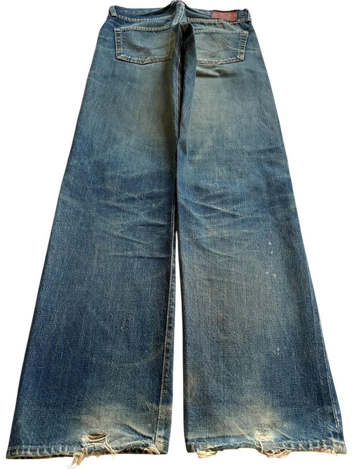 Japanese Brand Vintage Japanese Brand Selvedge Rusty Wash Rip Loose Jeans Size US 29 - 3 Thumbnail