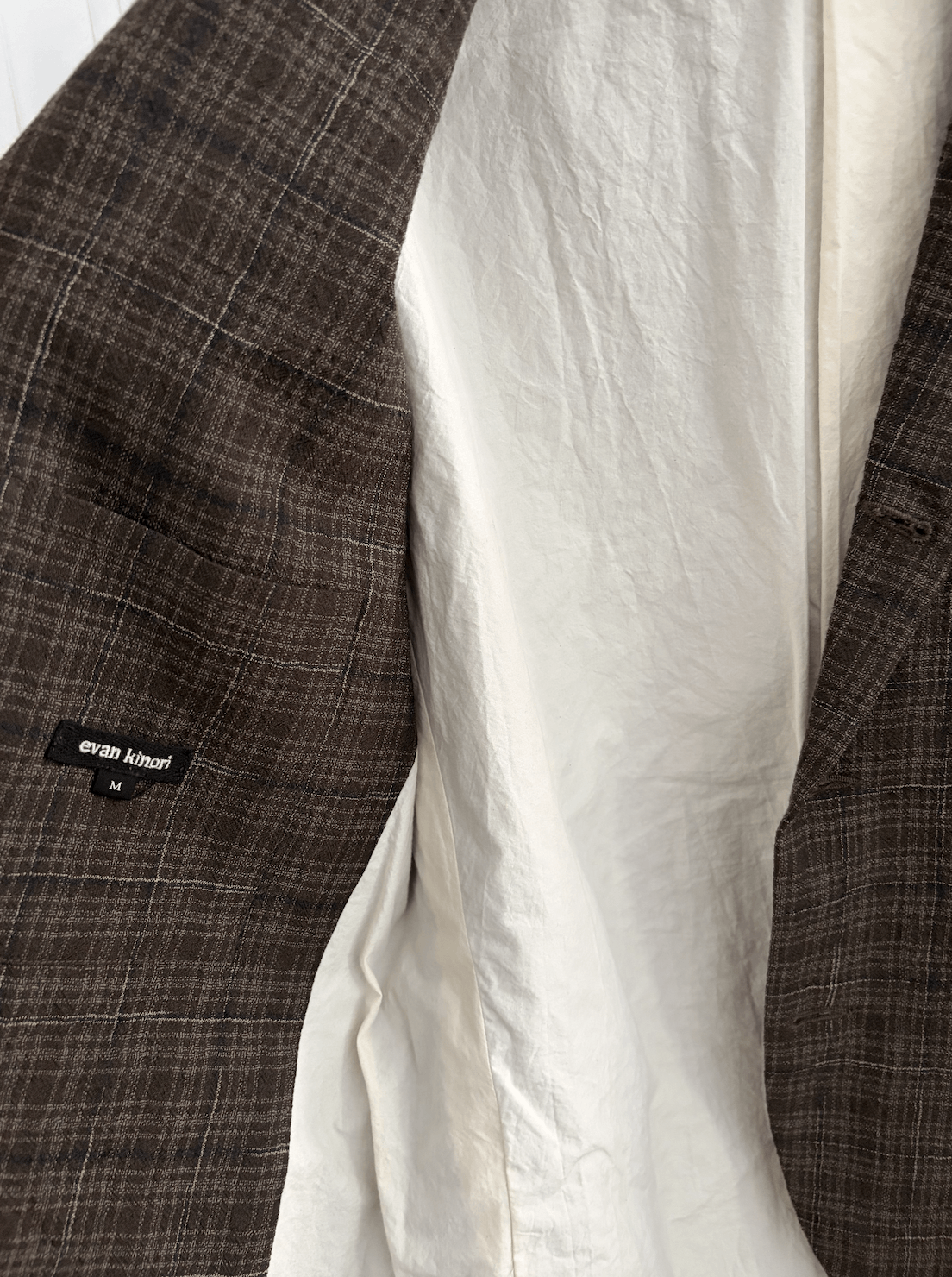 Three-Button Jacket - Kasuri Wool Check in Gray, Men's (Size M) — image 2 of 4