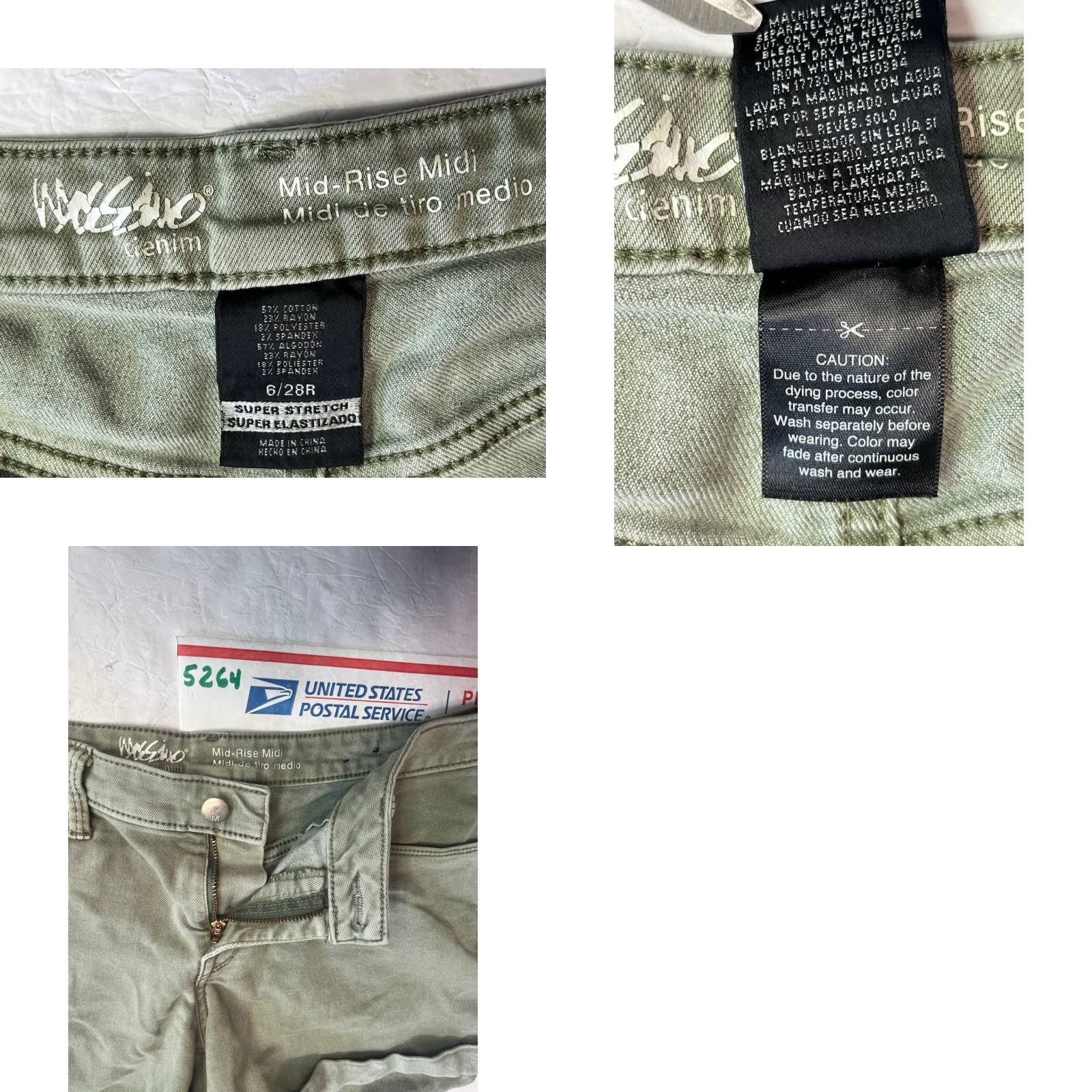Mossimo Mossimo Denim Womens Mid-Rise Shorts Size 6-28 Green Rise Rolled Cuff Size 26" / US 2 / IT 38 - 8 Thumbnail