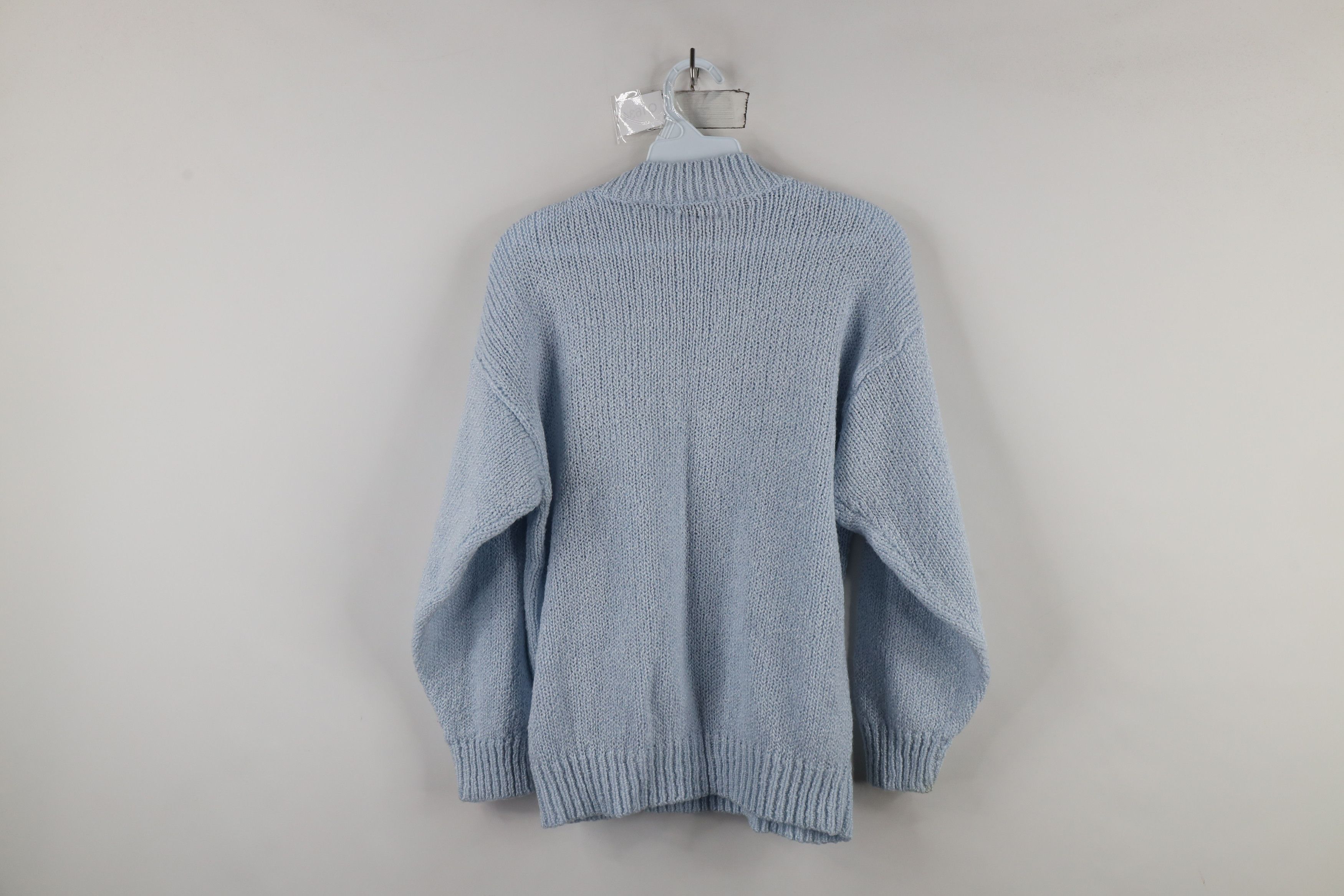Vintage Vintage 90s Streetwear Chunky Cable Knit Mock Neck Sweater Size L / US 10 / IT 46 - 10 Thumbnail