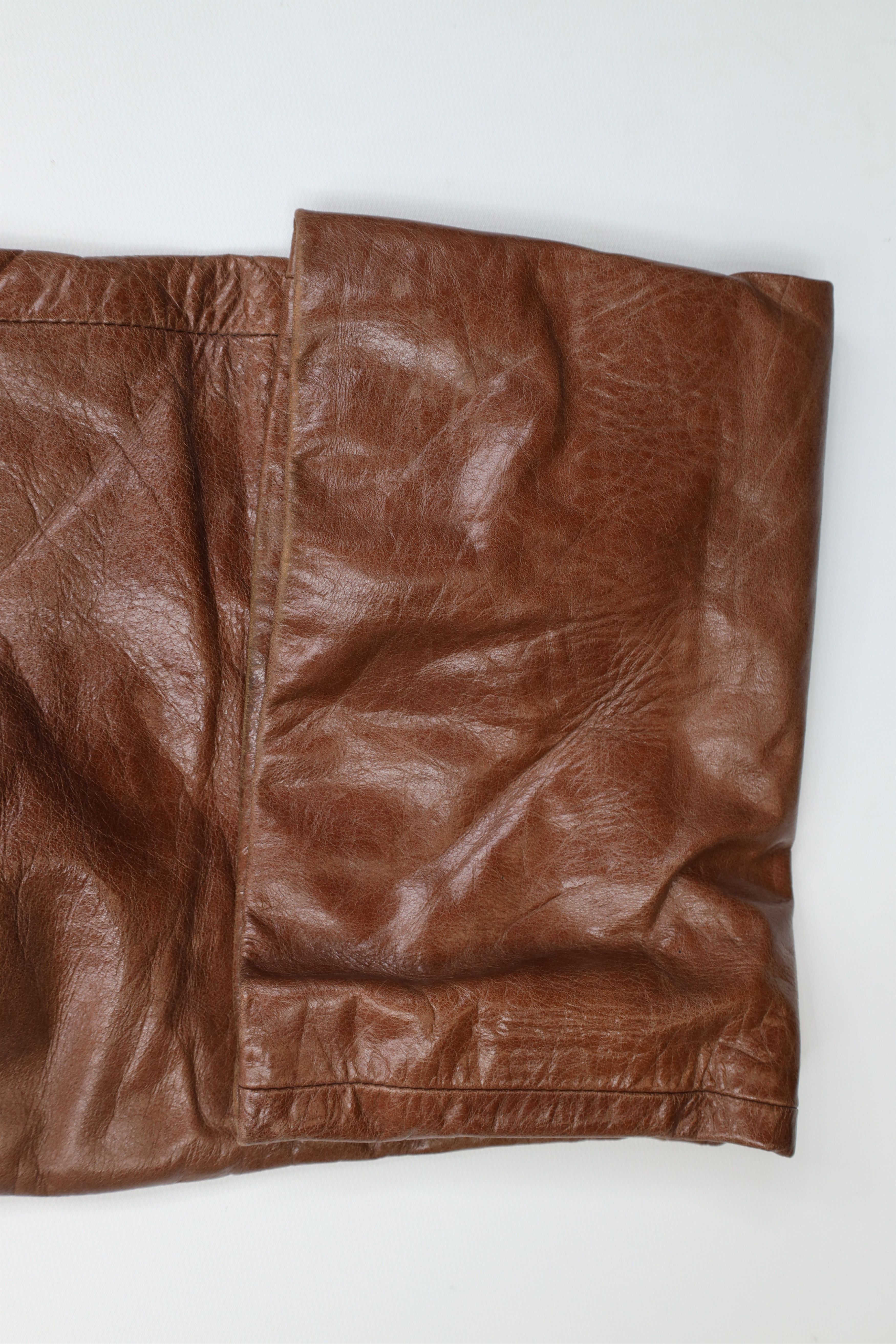 Vintage Vintage 90s Streetwear Pelle Leather Flared Pants Brown Size 36" / US 14 / IT 50 - 7 Thumbnail