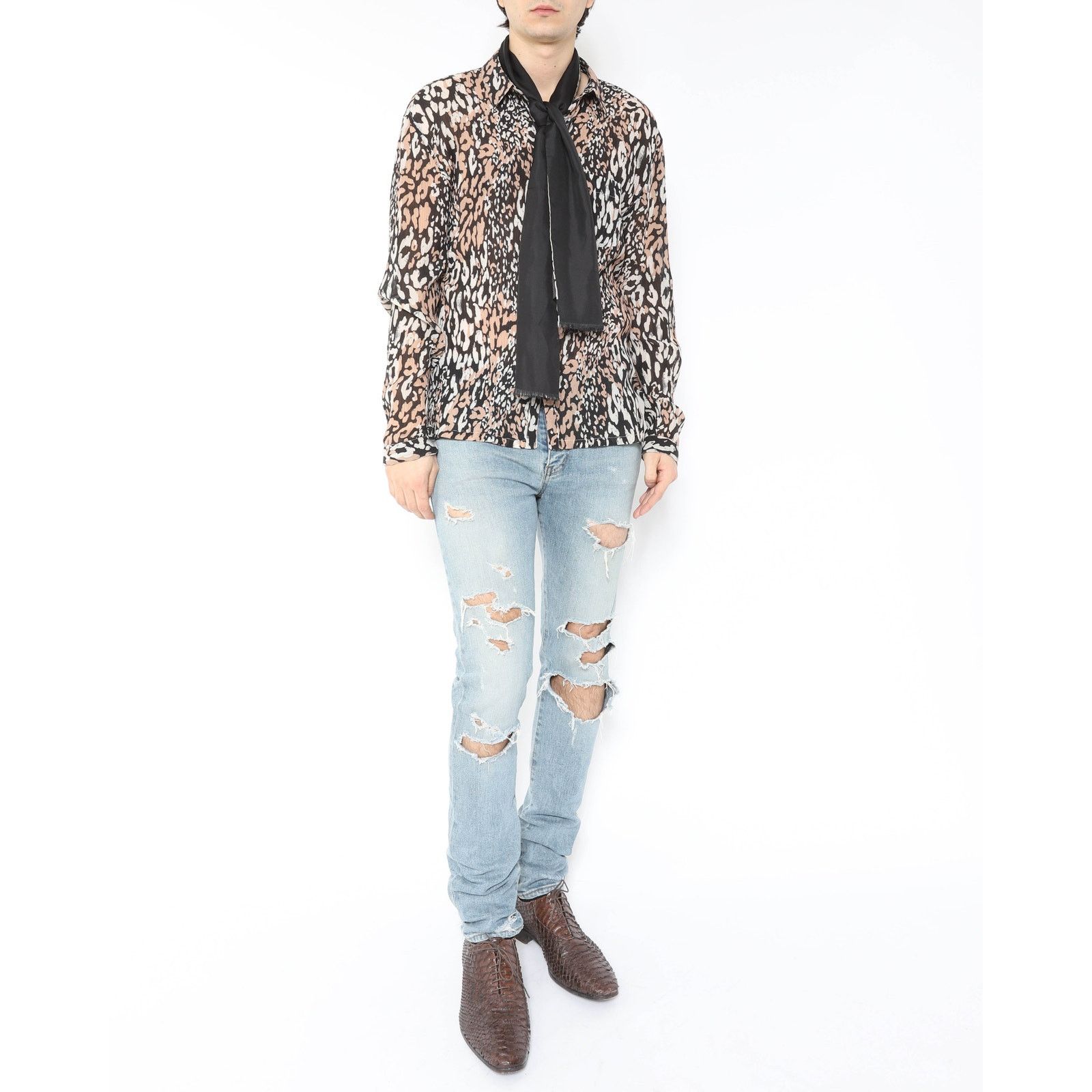 Saint Laurent Paris Leo Silk Shirt Size US XS / EU 42 / 0 - 5 Thumbnail