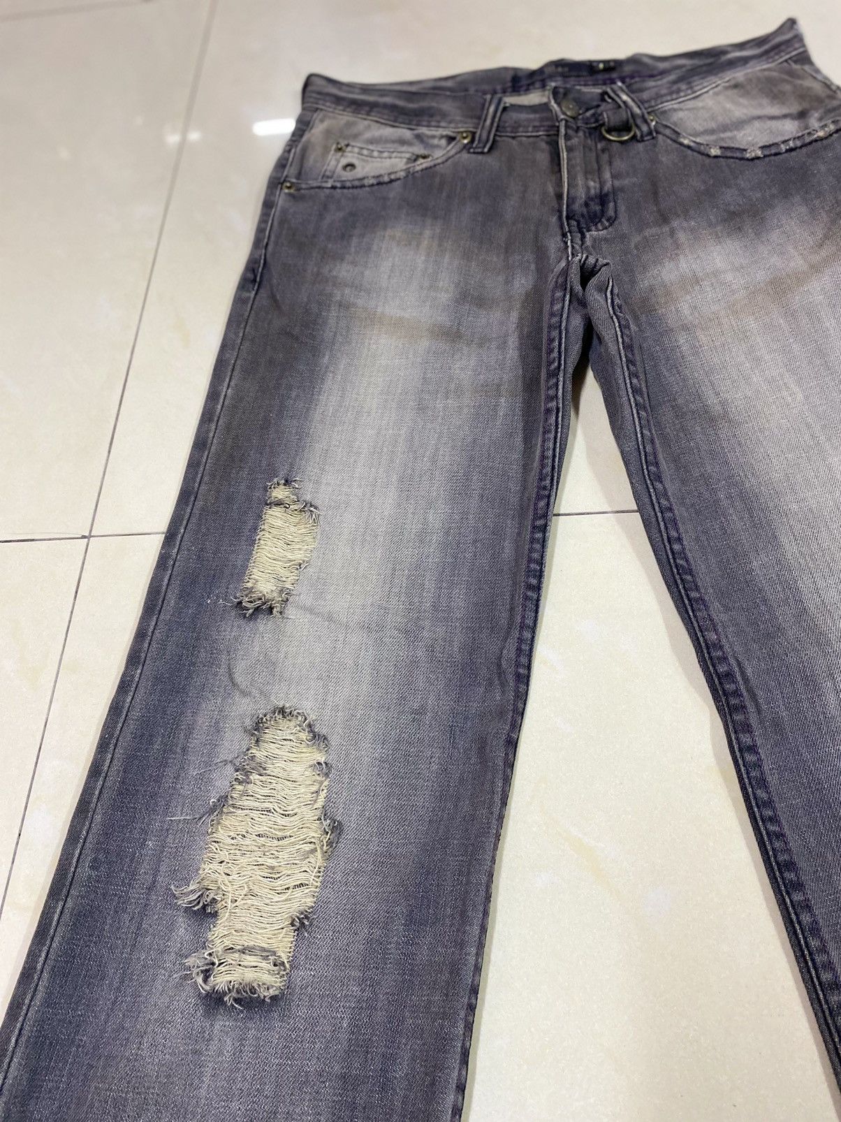 If Six Was Nine × Japanese Brand × Le Grande Bleu (L.G.B.) Grail🔥Japanese Brand Midas Distressed Ripped Flared Denim Size US 30 / EU 46 - 4 Thumbnail