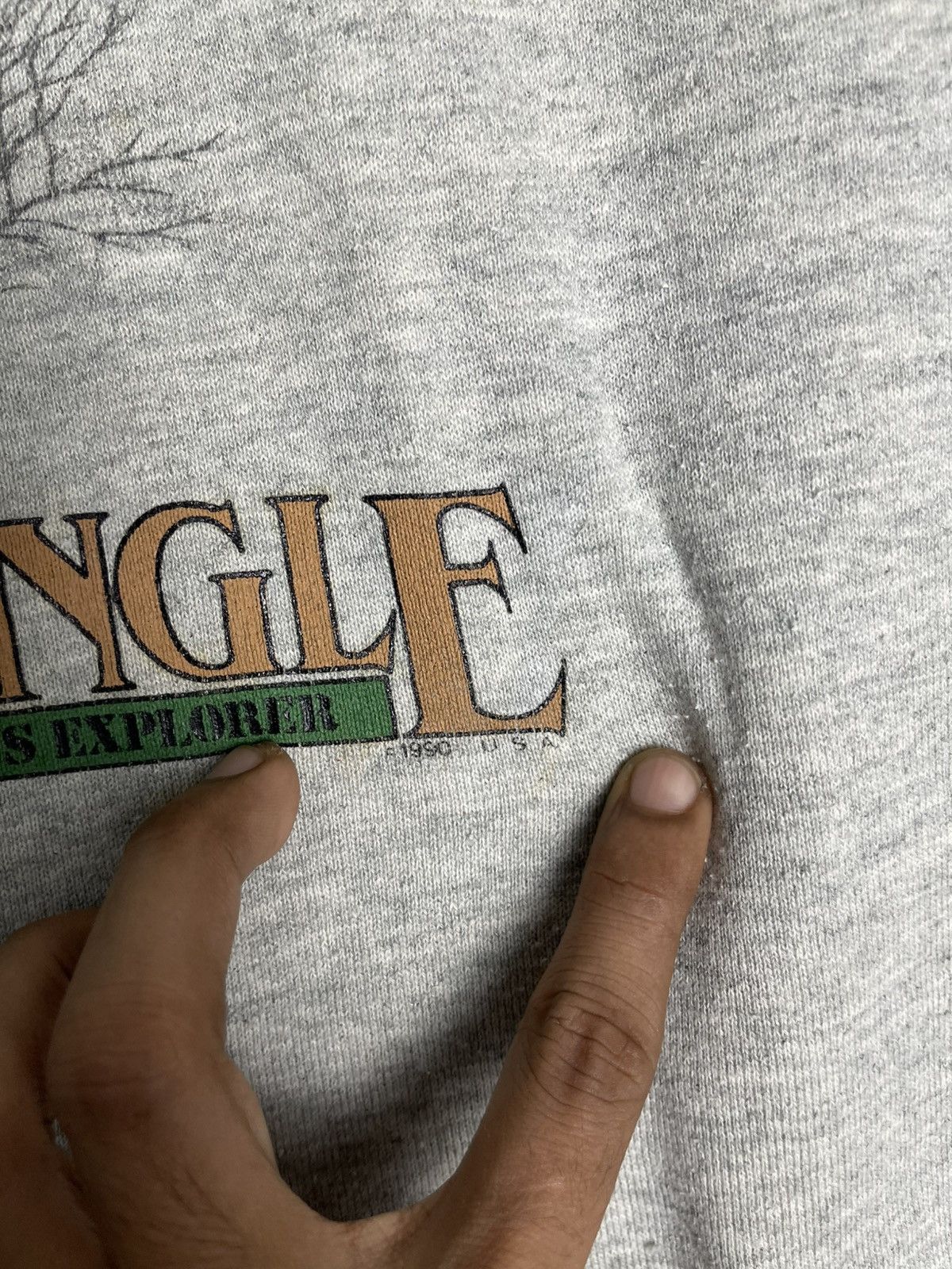 Jungles × Vintage VINTAGE 90s KHAKI JUNGLE ELEPHANT BIG PRINT CRENECK Size US L / EU 52-54 / 3 - 13 Thumbnail