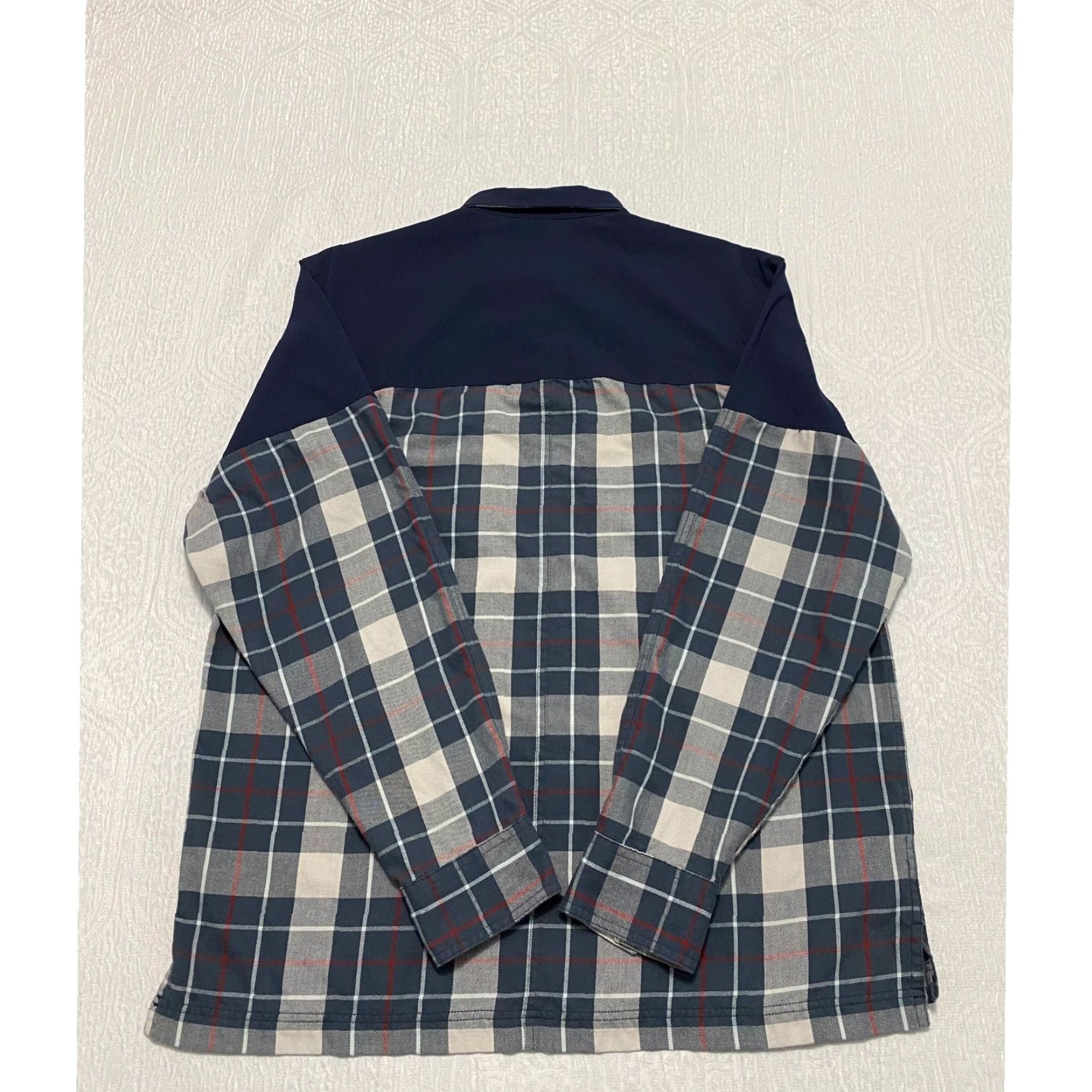 Wrangler Wrangler ATG Shirt Mens Long Sleeve Plaid Button-Up Collared Casual Fall Spring Blue Dark Sapphire Size US L / EU 52-54 / 3 - 3 Thumbnail