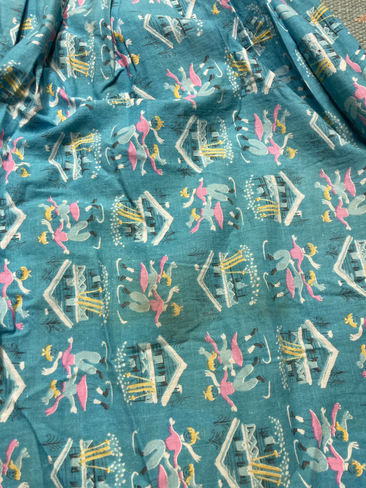 Vintage 1950s novelty print skirt ice skating cotton pleat midi? 24” Size 24" / US 00 / IT 34 - 4 Thumbnail