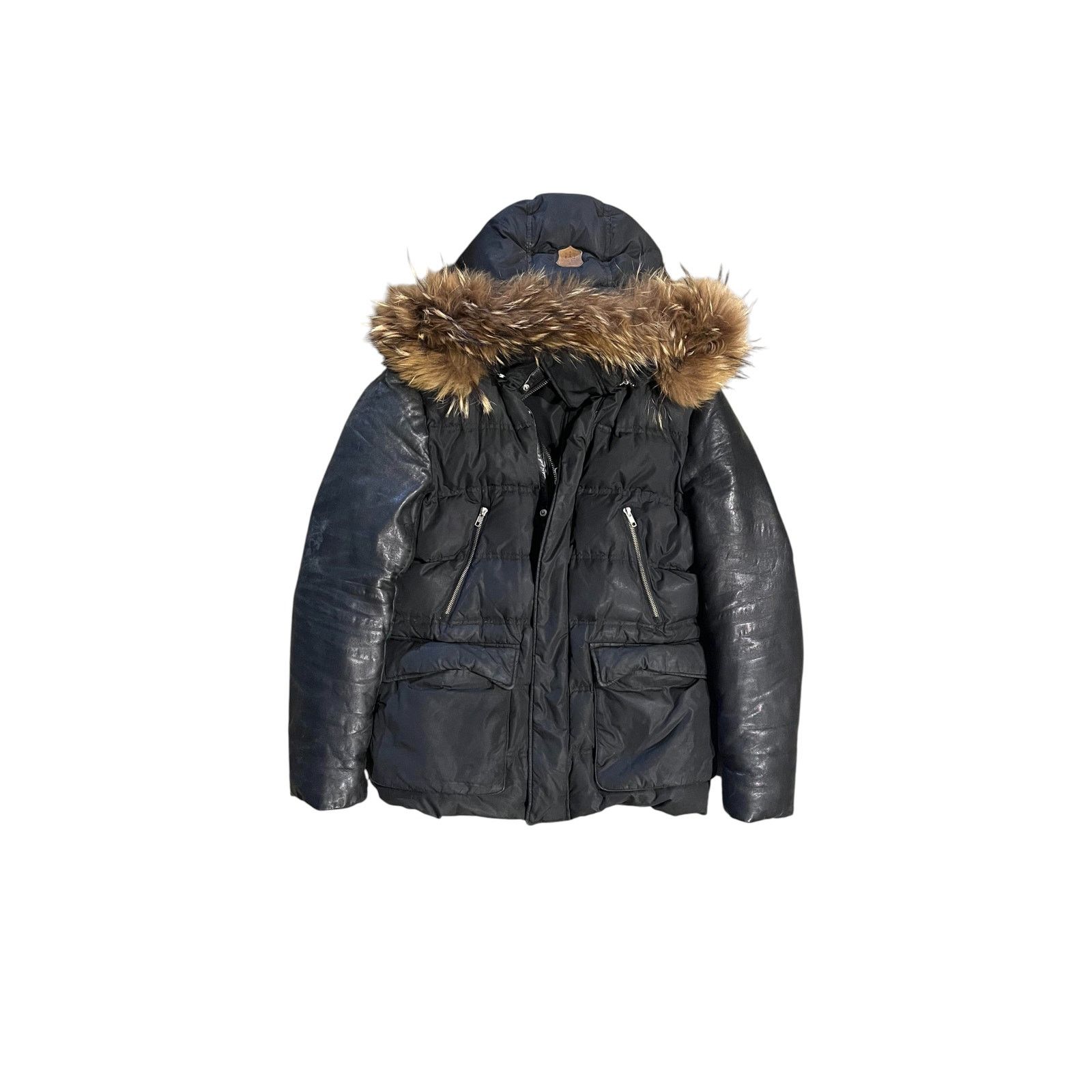 Mackage Mackage Black Leather Sleeve Fur Bomber Jacket Size S / US 4 / IT 40 - 1 Preview