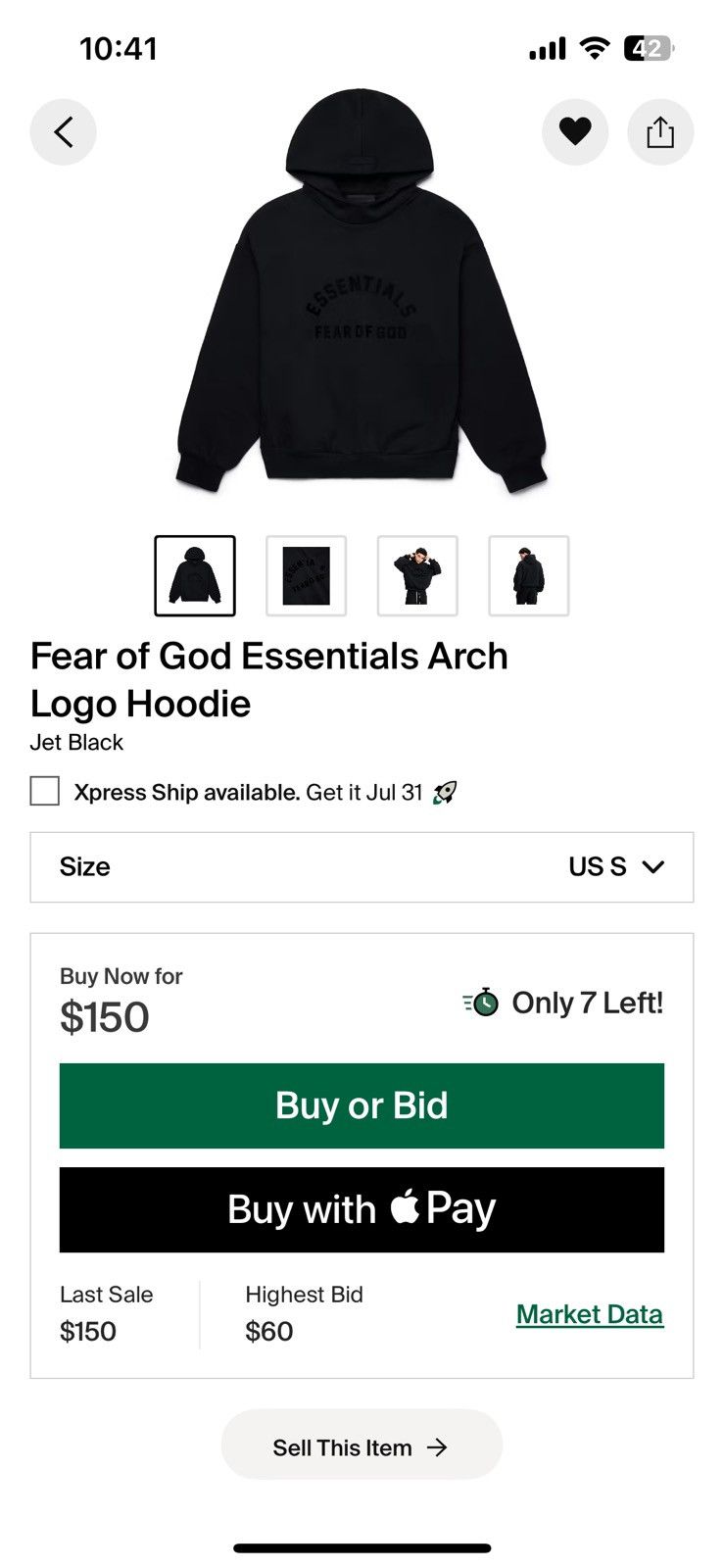 Fear of God essentials fear of god hoodie Size US S / EU 44-46 / 1 - 7 Thumbnail