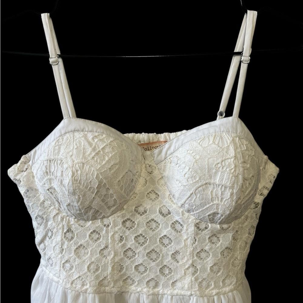 Designer White Lace Overlay Dress Size S / US 4 / IT 40 - 2 Thumbnail