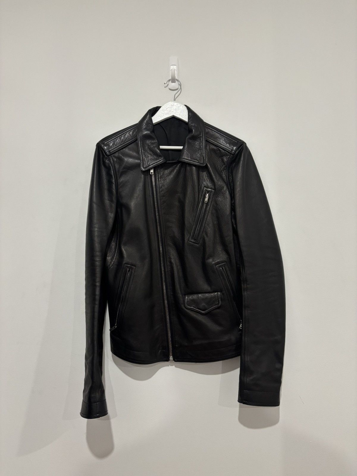 rickowens cyclops biker ライダース レザージャケット50 Rick Owens Black Leather Cyclops Biker Jacket for Men | Lyst