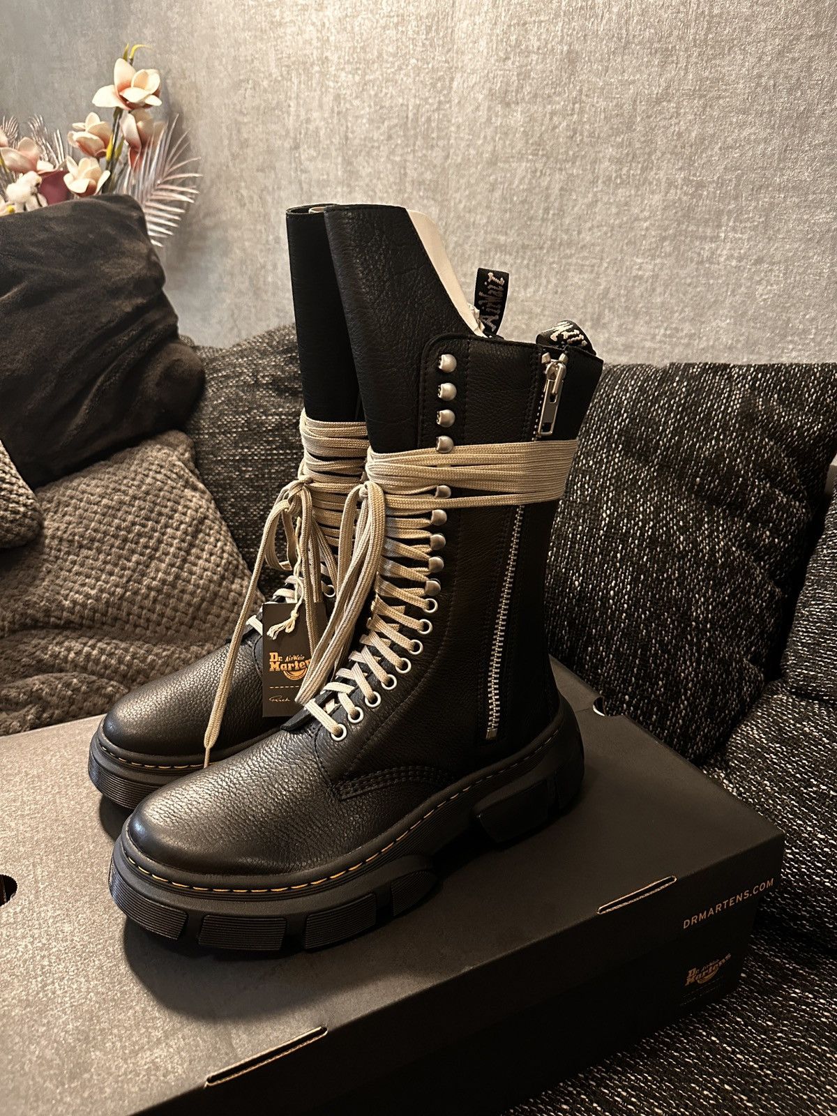 image of Dr Martens x Rick Owens Dr. Martens X Rick Owens 1918 Dmxl Calf Length Boot in Black (Size 10)